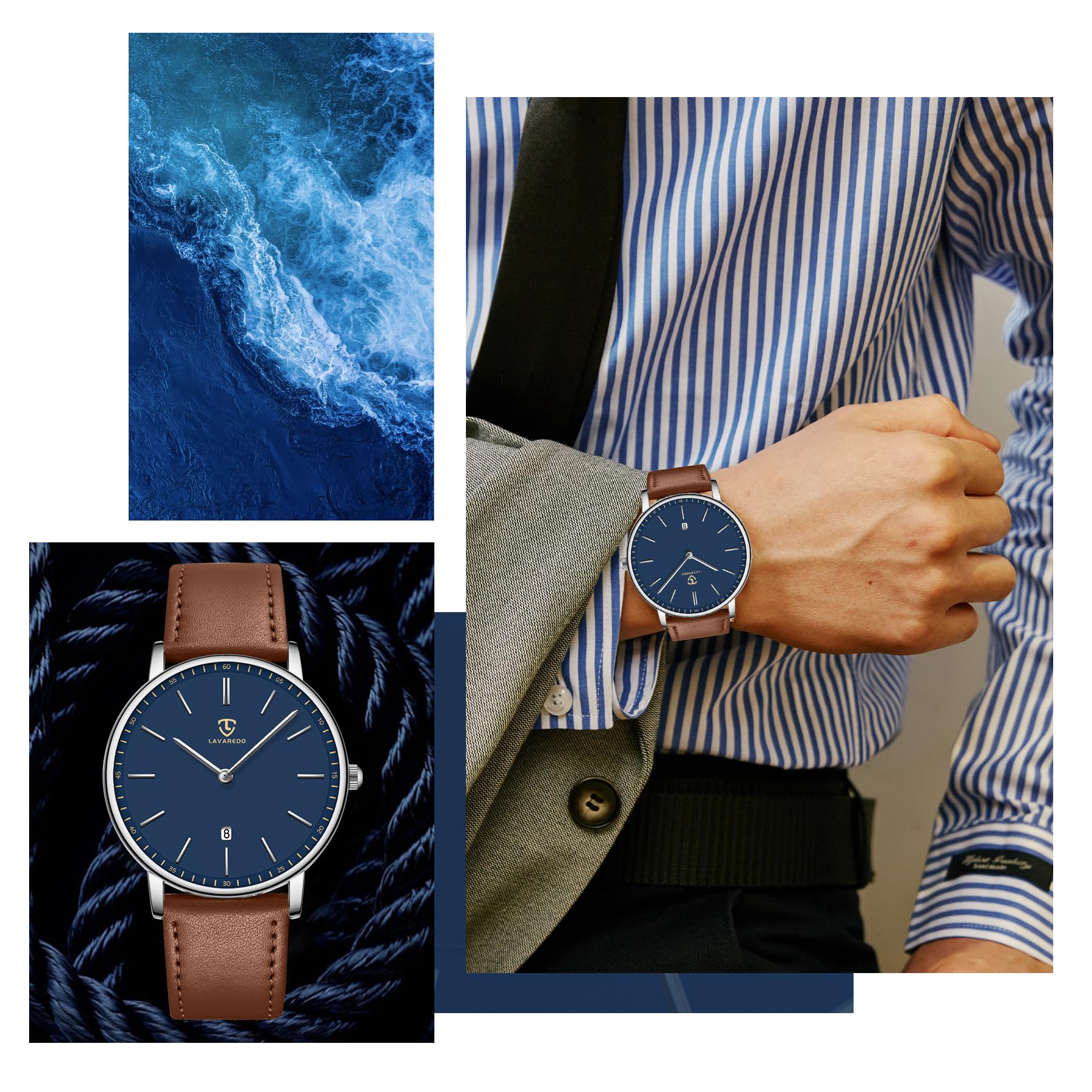 BEN NEVIS Watch, Mens Watch, Minimalist Fashion Simple Wrist Watch Analog Date with Leather Strap