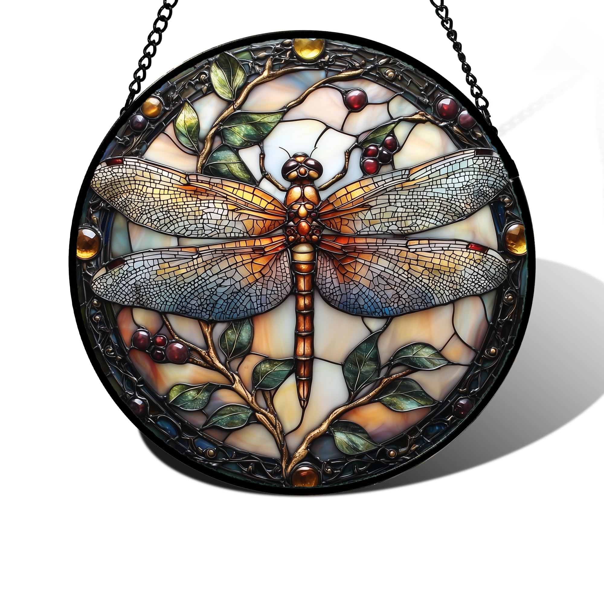 Dragonfly Stained Glass Window Hanging Suncatcher Gifts for - Product Imagery