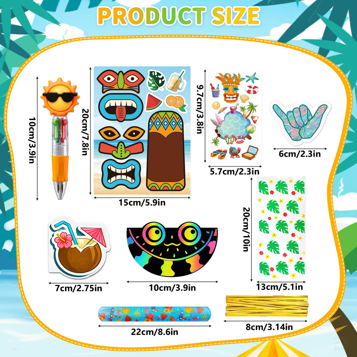 144PCS Hawaiian Theme Party Supplies Set Tropical Summer - SZCECHRE Official Imagery - 4