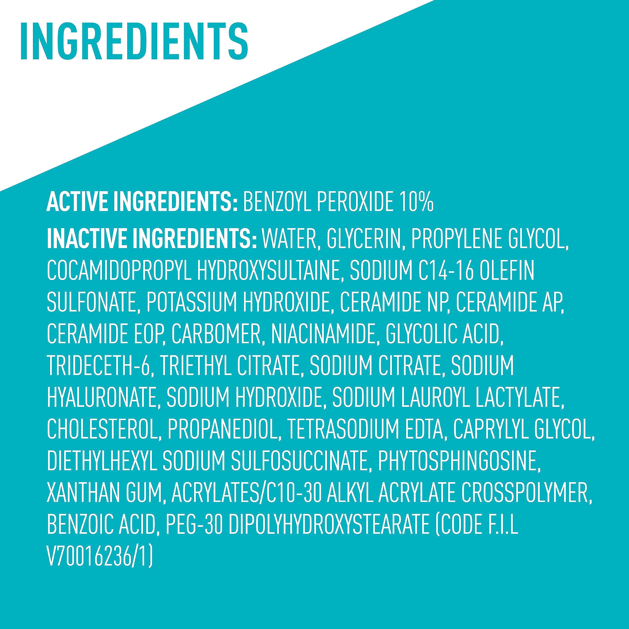 CeraVe Acne Foaming Cream Wash, 10% Benzoyl Peroxide Facial Cleanser - CeraVe Official Product View 10