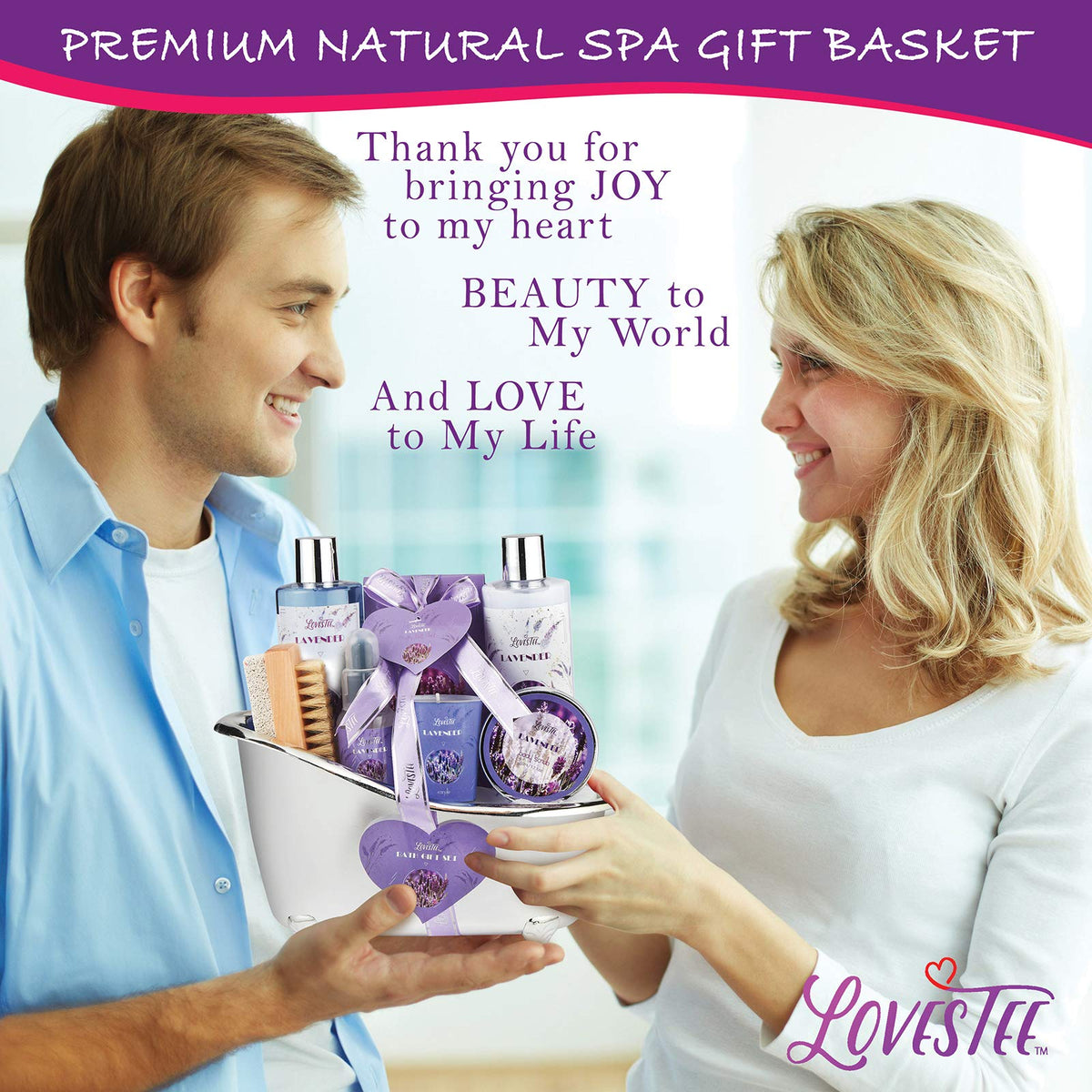 Christmas Gifts Relaxing Lavender Spa Gift Baskets for Wome - LOVESTEE Official Imagery - 4