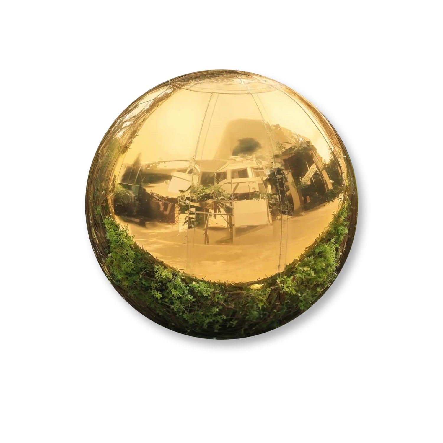 Gold Inflatable Mirror Ball 0.8m Reusable Large Event Decoration Balloon (1 Piece, 31.5in)