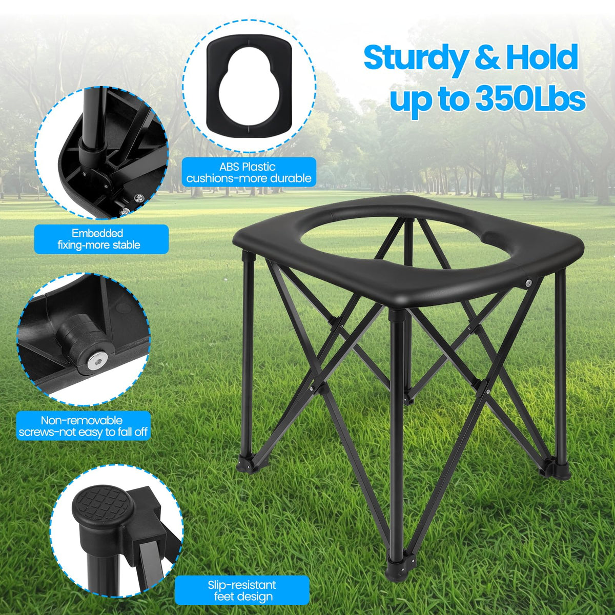 15 6 Portable Toilet for Camping Ultralight Foldable Camping - YOSN Official Imagery - 5