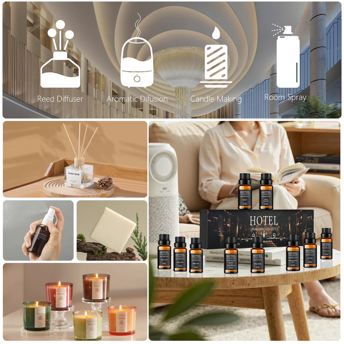 Hotel Collection Diffuser Essential Oil Gift Set Hotel - SYOEIO Official Imagery - 7