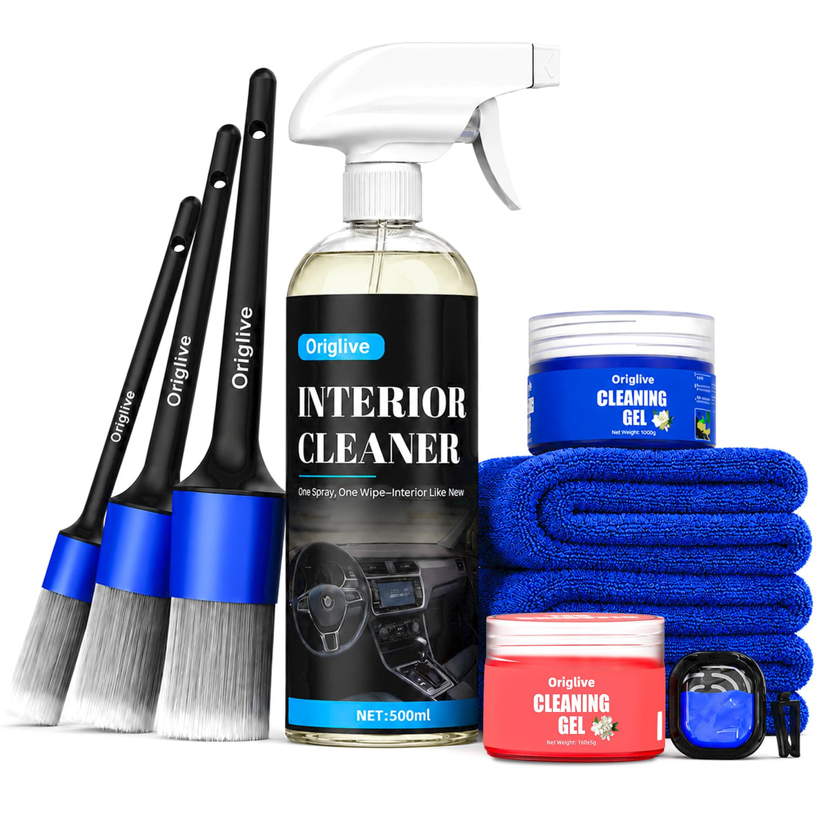 10 Piece Car Detailing Kit No Rinse Interior cleaner 16 9 oz - Origlive Official Imagery - 2