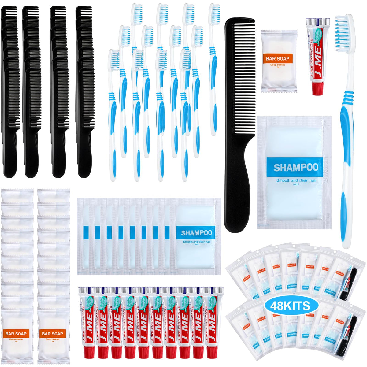 Newtay 240 Pcs 48 Kit Personal Hygiene for Homeless Bulk - Newtay Official Imagery - 2