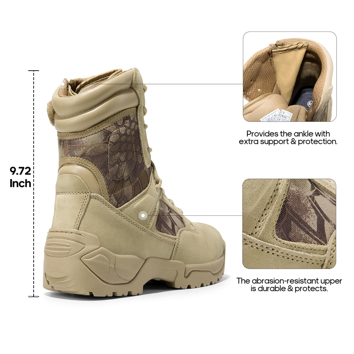 NORTIV 8 Men s Military Tactical Work Boots Hiking Side Zip - NORTIV 8 Official Imagery - 5
