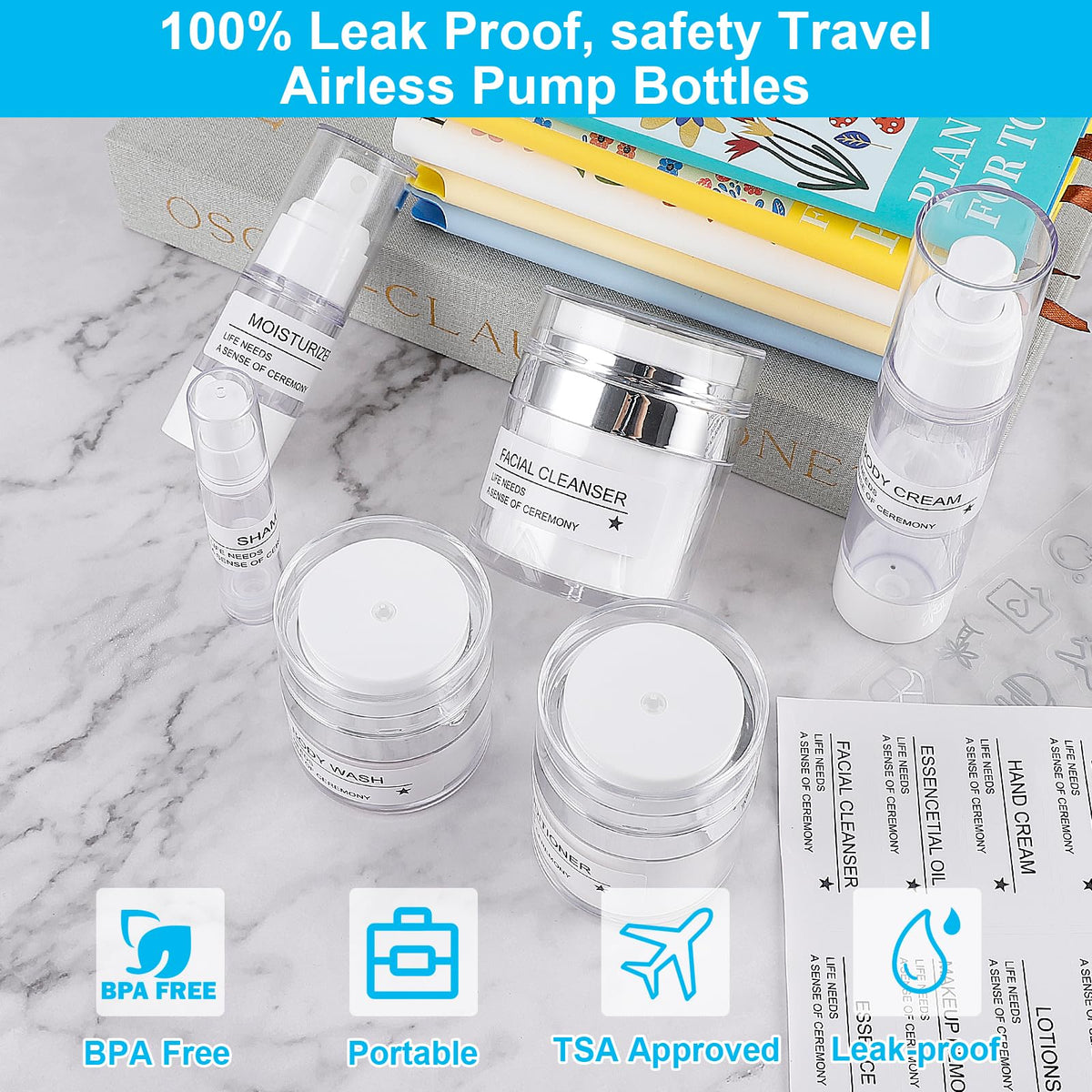30 Pack TSA Approved Skincare Empty Travel Bottles 1 7 1 0 7 - KOUWICH Official Imagery - 7