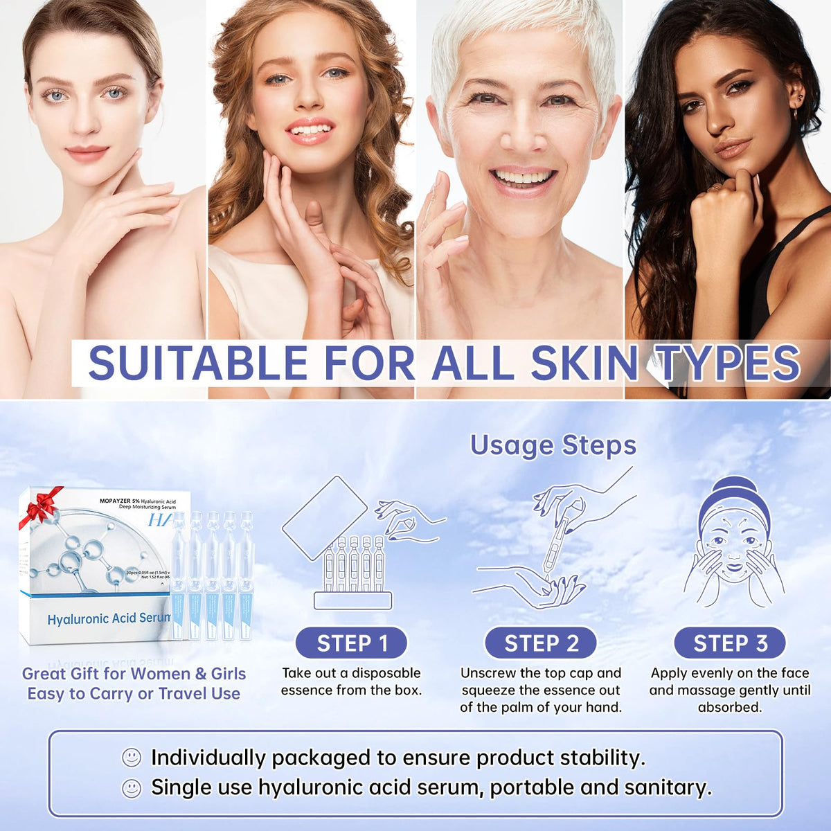 60 Pcs 5 Hyaluronic Acid Serum Ultra Hydrating Vials - mopayzer Official Imagery - 7