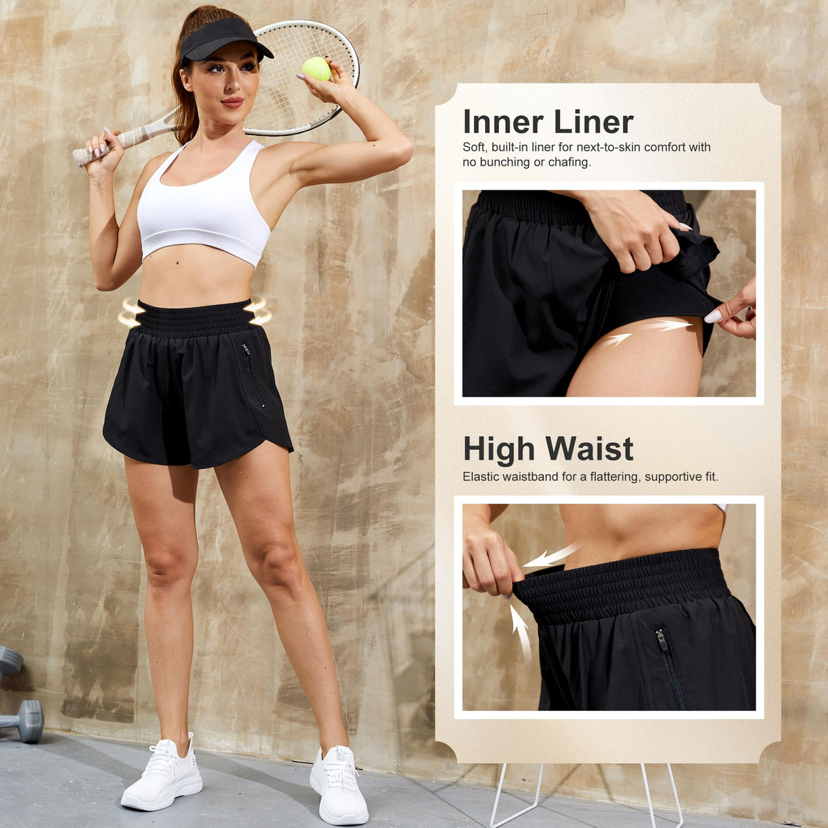 CE CERDR 5 Pack Women s Athletic Workout Short High Waisted - CE' CERDR Official Imagery - 5