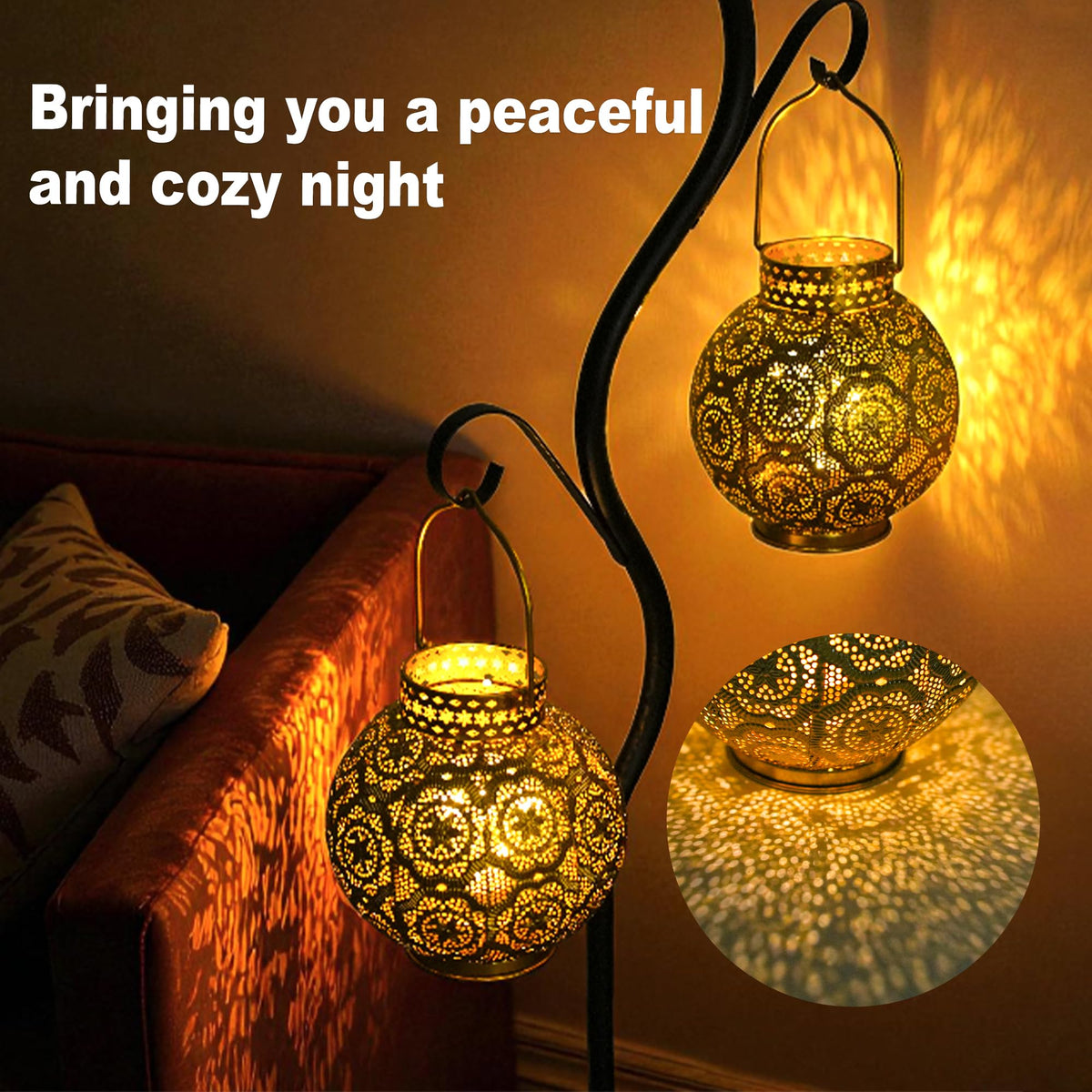 TRIROCKS Set of 2 Moroccan Style Metal Table Lamp 7 High - TRIROCKS Official Imagery - 6