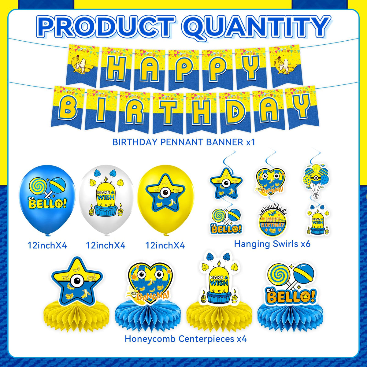 Cartoon Mini Jeans Birthday Party Decorations - KZXAXHIU Official Imagery - 6