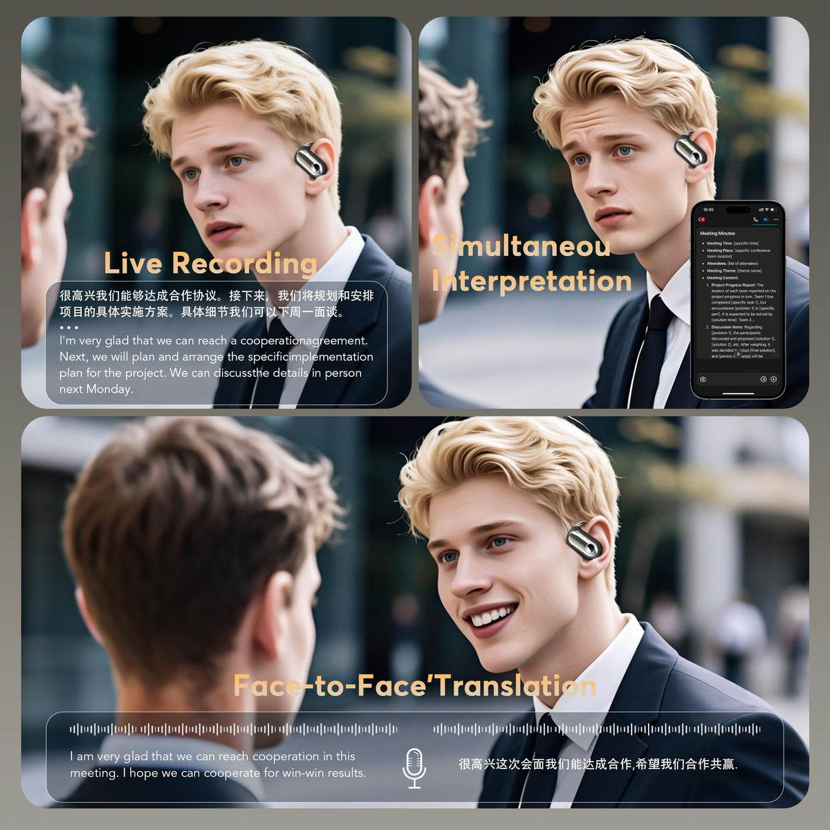 AI Translation Earbuds 198 Languages Sport Open Ear - Mokseev Official Imagery - 4