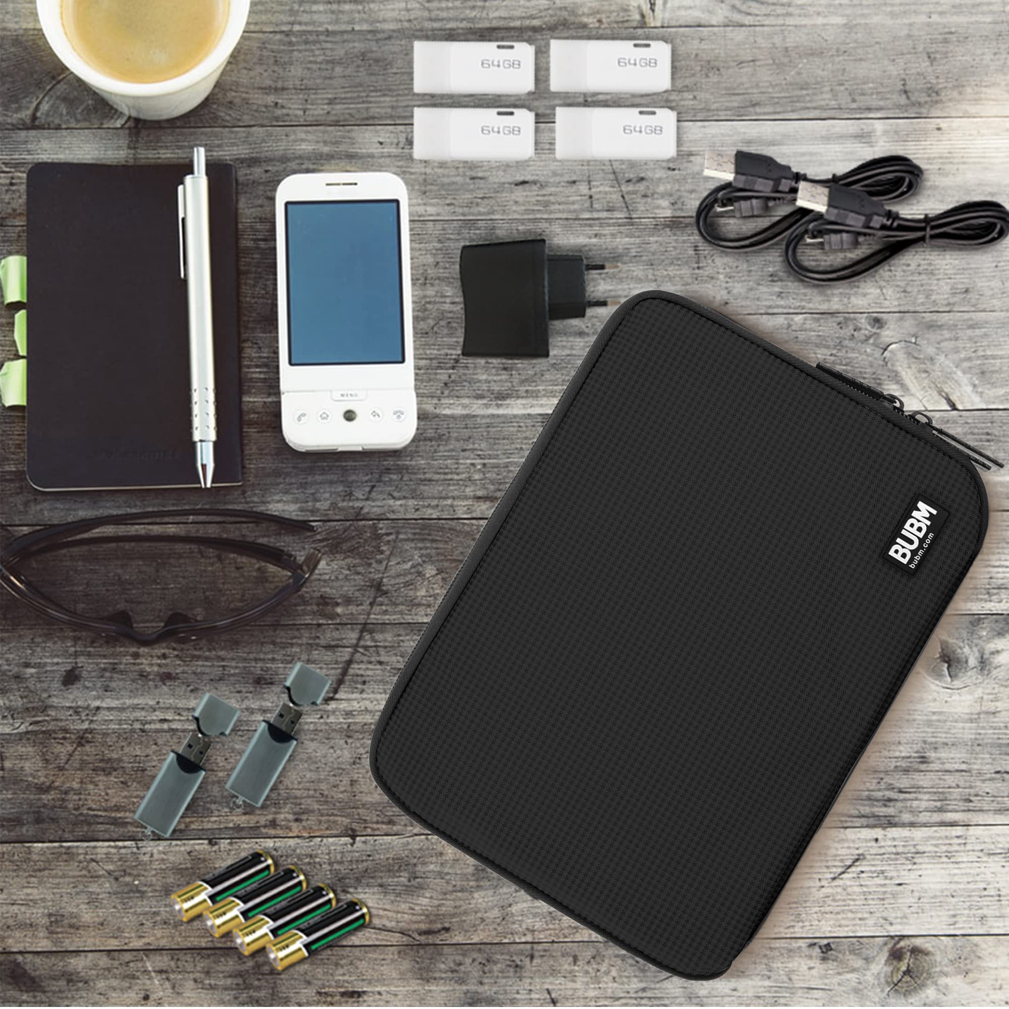 BUBM Double Layer Electronic Accessories Organizer, Travel Gadget Bag for Cables - BUBM Official Product View 2