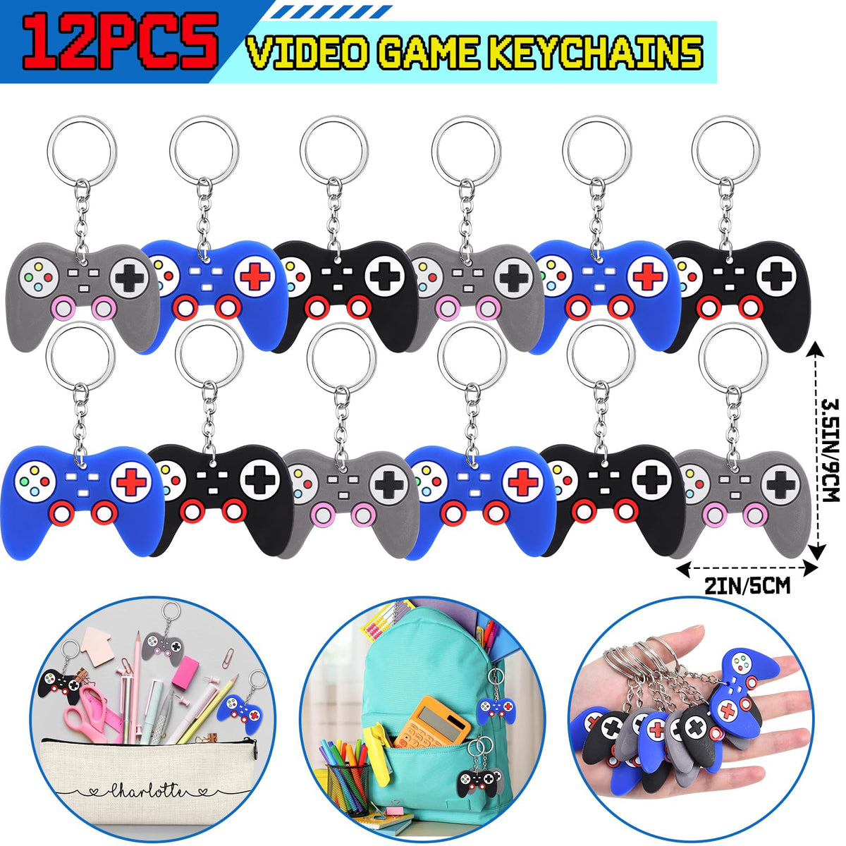60Pcs Video Game Party Favors Gamer Birthday Party Supplies - B Bascolor Official Imagery - 4