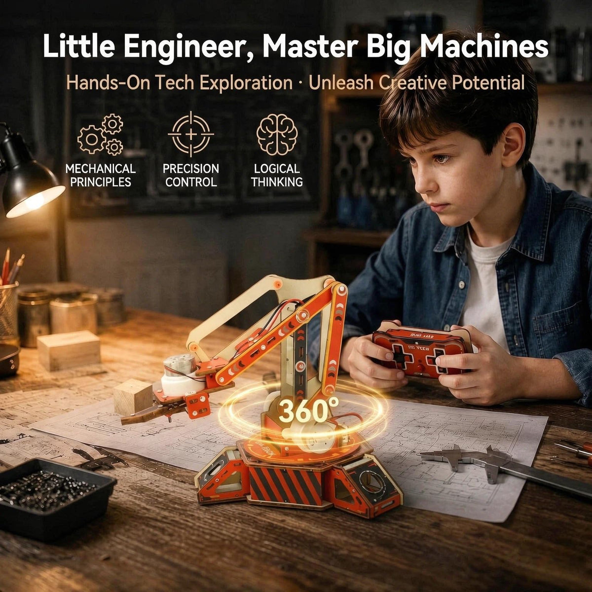 Robot Arm Kits Robotics for Kids Ages 8 12 14 16 STEM Toys - Zyqra Official Imagery - 5