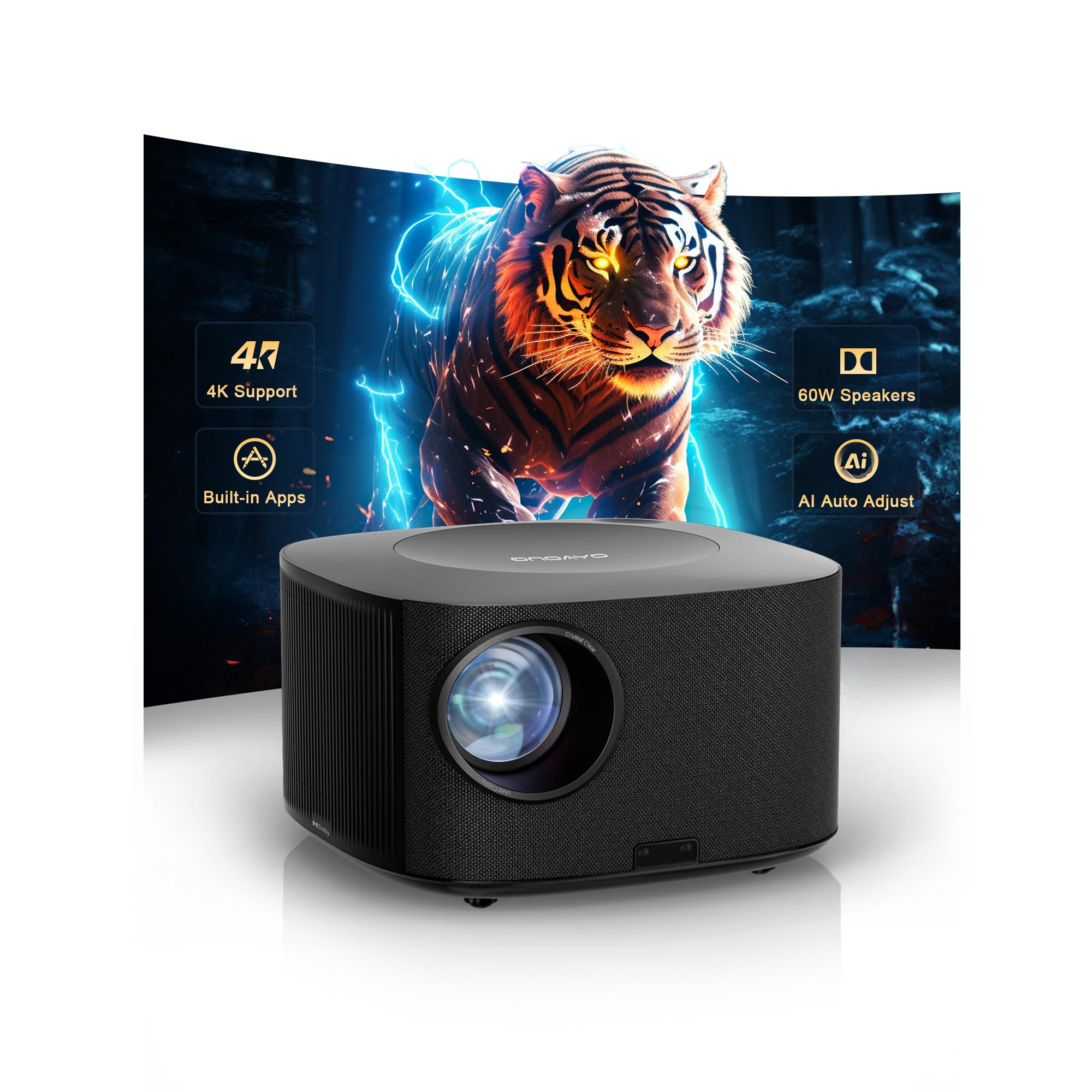 ONOAYO Outdoor-Projector-4K with 60W Dolby Audio and Official Lic by ONOAYO - Angle View 1