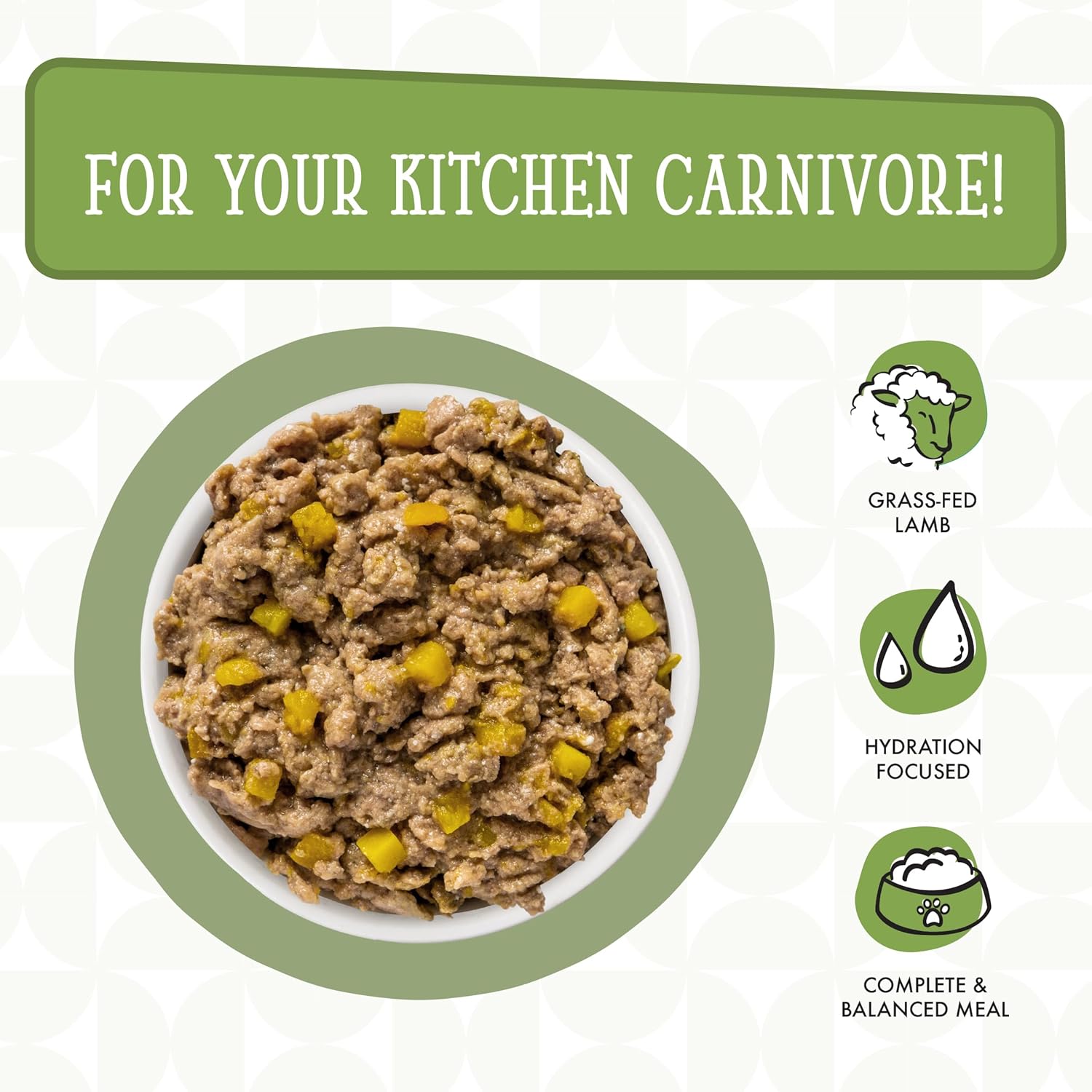 Weruva Dogs in The Kitchen Lamburgini dog food pouch with lamb and pumpkin au jus, 2.8oz, green packaging, pack of 12