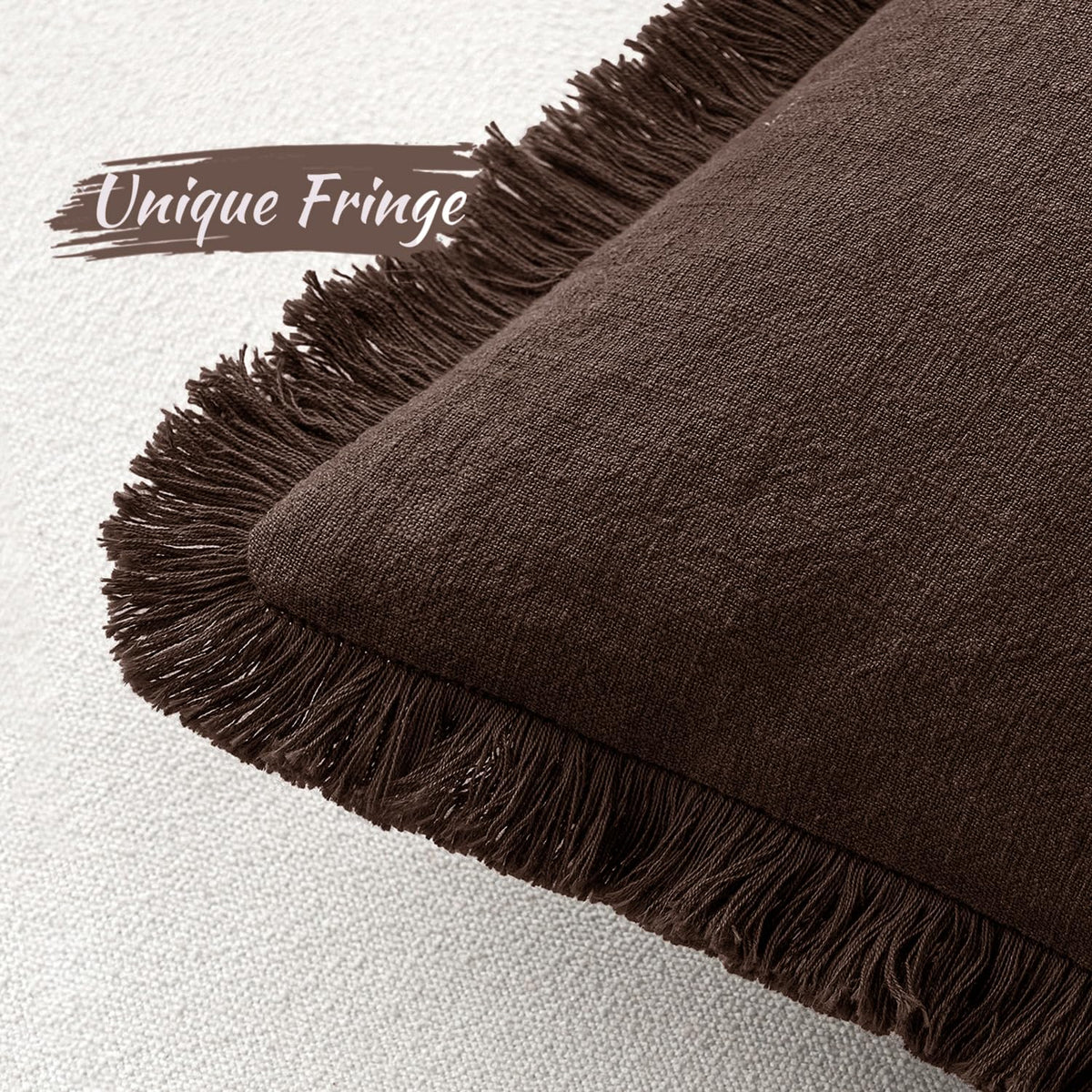MIULEE Linen Fringe Decorative Fall Throw Pillow Covers Dark - MIULEE Official Imagery - 6
