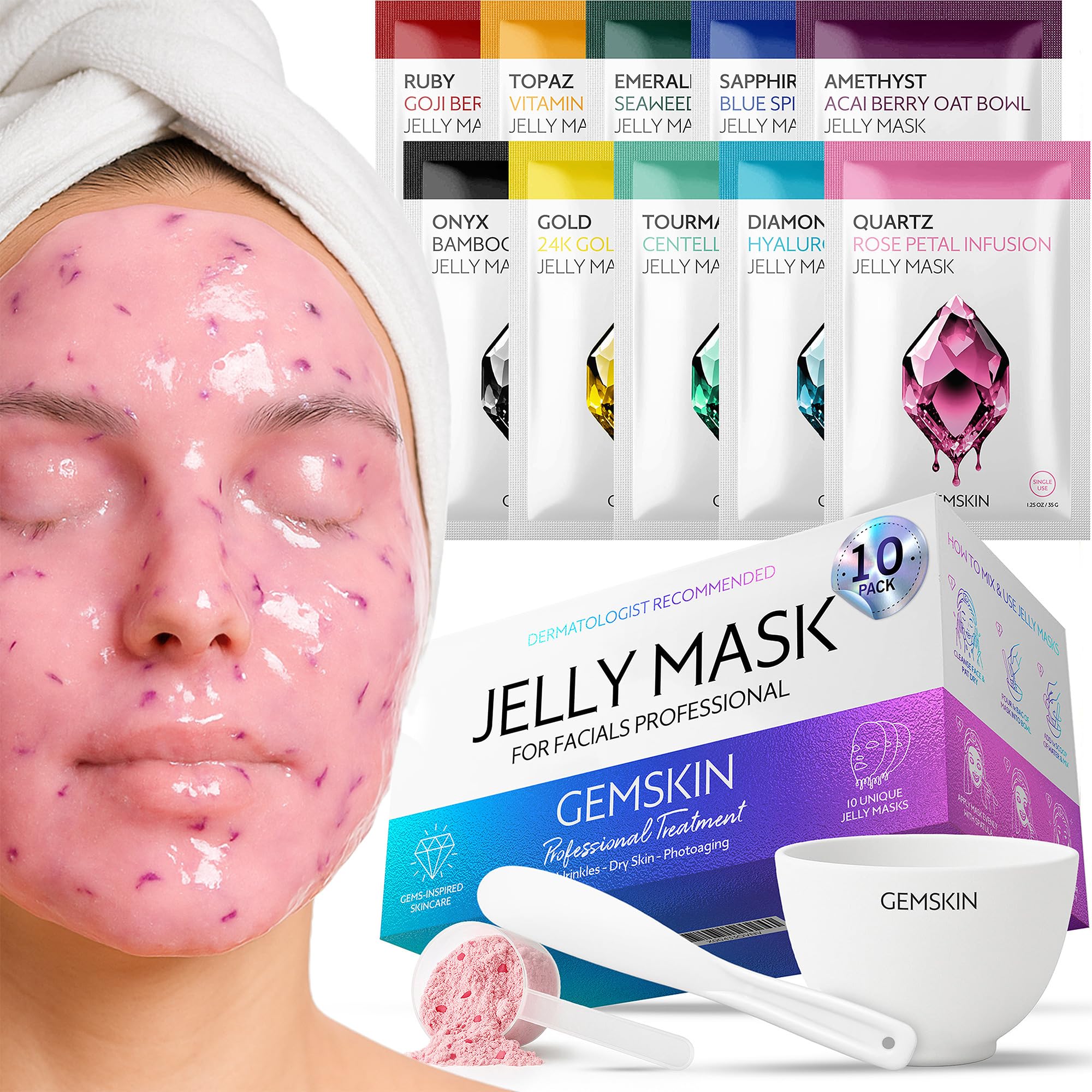 Jelly Mask for Facials Peel-Off - 10 Set Pack Modeling Rubber - Product Imagery