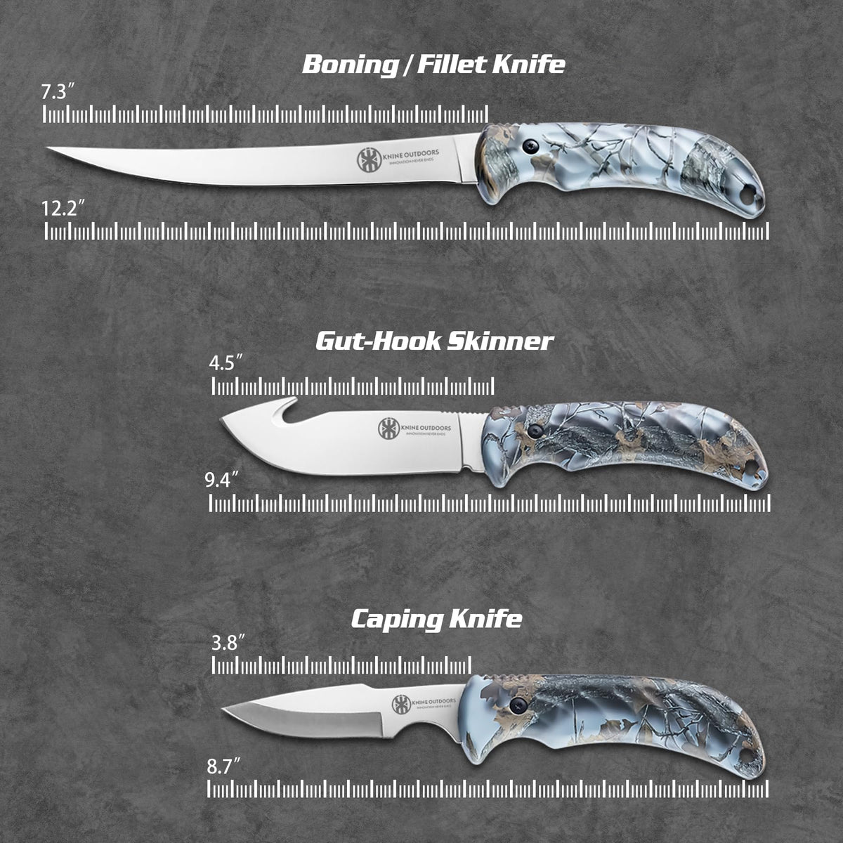 KNINE OUTDOORS Hunting Deer Knife Set Field Dressing Kit - KNINE OUTDOORS Official Imagery - 6