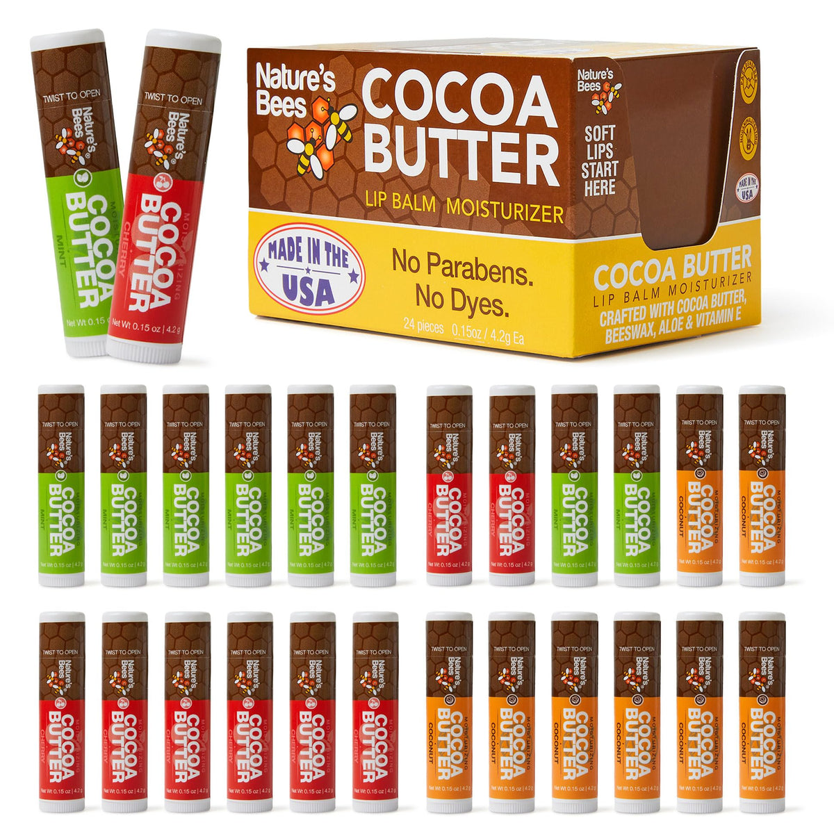 Nature s Bees Cocoa Butter Lip Balm Lip Care for Dry Lips - Nature’s Bees Official Imagery - 2