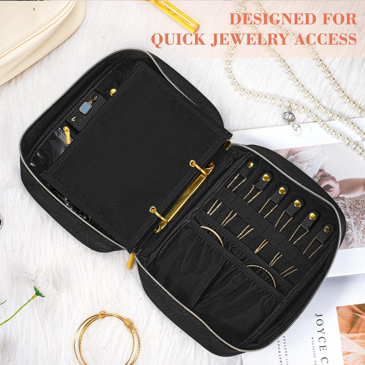 Travel Jewelry Organizer for Women Detachable Pouches Tangle - KPWEPK Official Imagery - 7