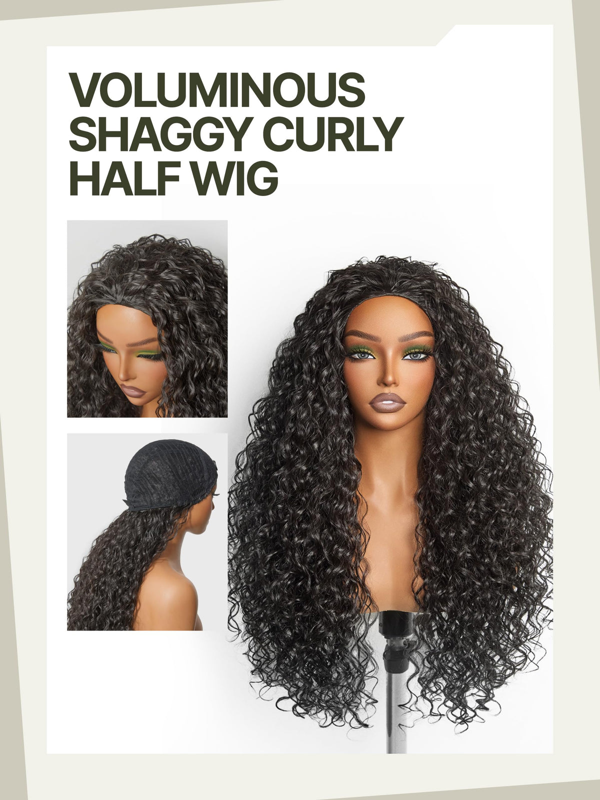 Curly Half Wig 26 Inches Veralux Fiber Blend Human Hair - Frodio Official Imagery - 7