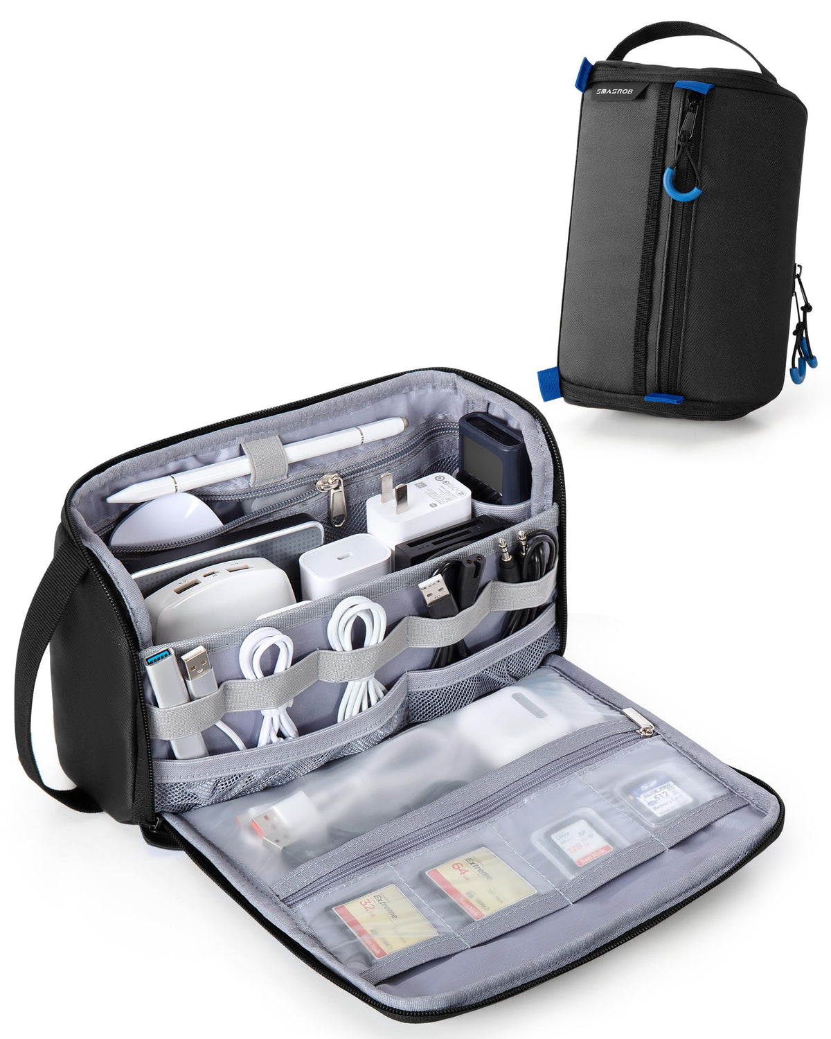 Electronics Organizer Travel Case Tech Bag Charger Pouch - Smasrob Official Imagery - 1