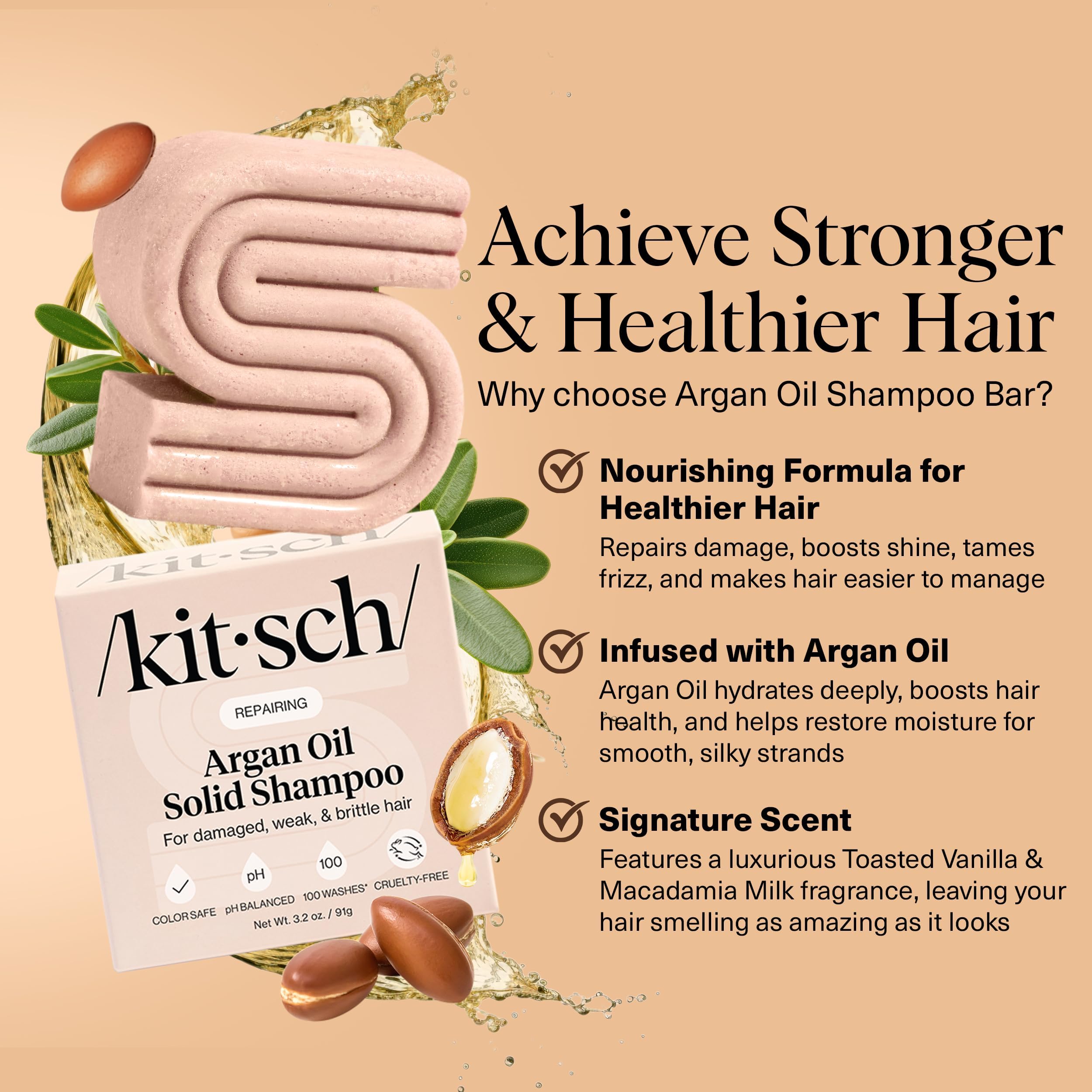 Elefair Tech Kitsch Argan Oil Shampoo Bar Soap for Hair Growth - & 3 - Elefair Tech Official Product View 3