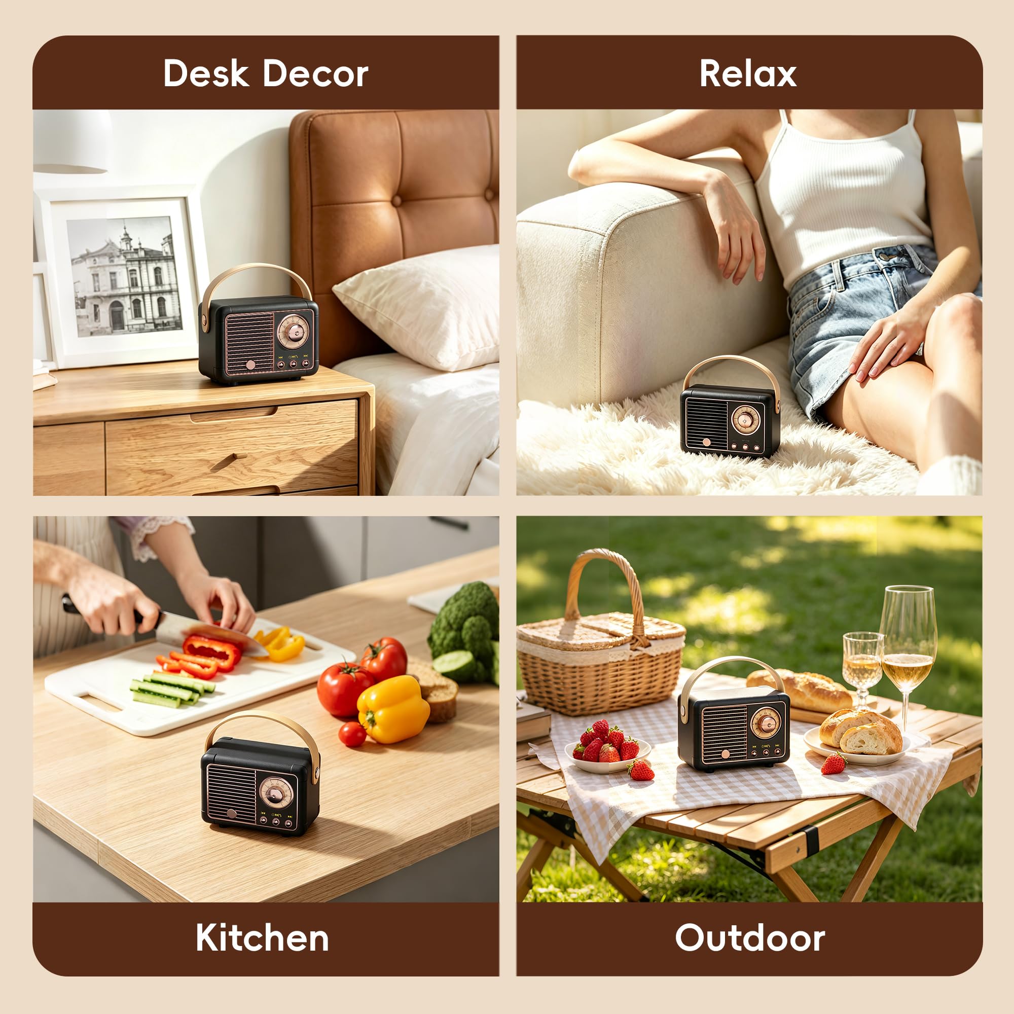 Baolira Retro Bluetooth Speaker, Small Portable Speaker, Gifts for Men - View 8