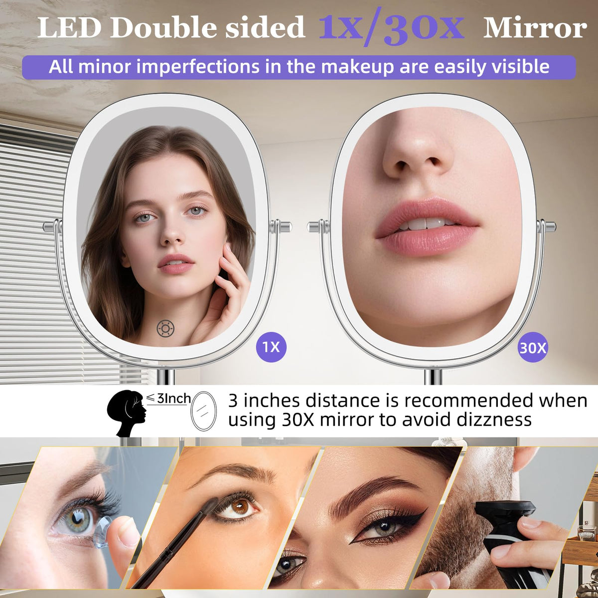 FUNTOUCH 5000mAh Rechargeable Wall Mounted Lighted Makeup - FUNTOUCH Official Imagery - 5