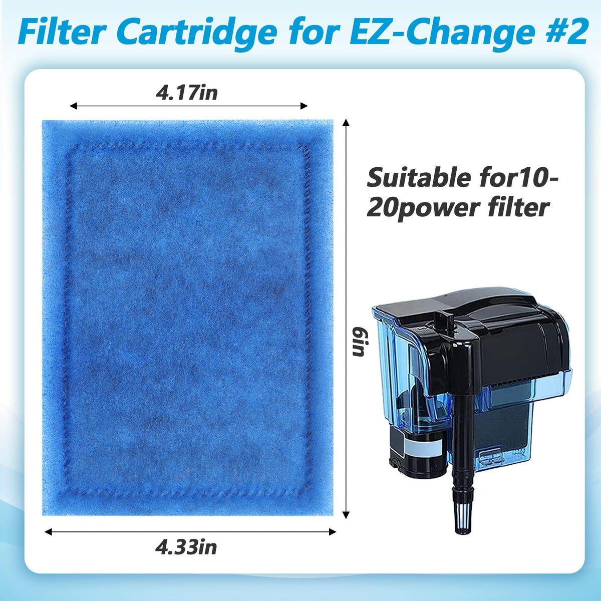 16 Pcs 10 20 Gallon Aquarium Filter Replacement for EZ - zisiueel Official Imagery - 3