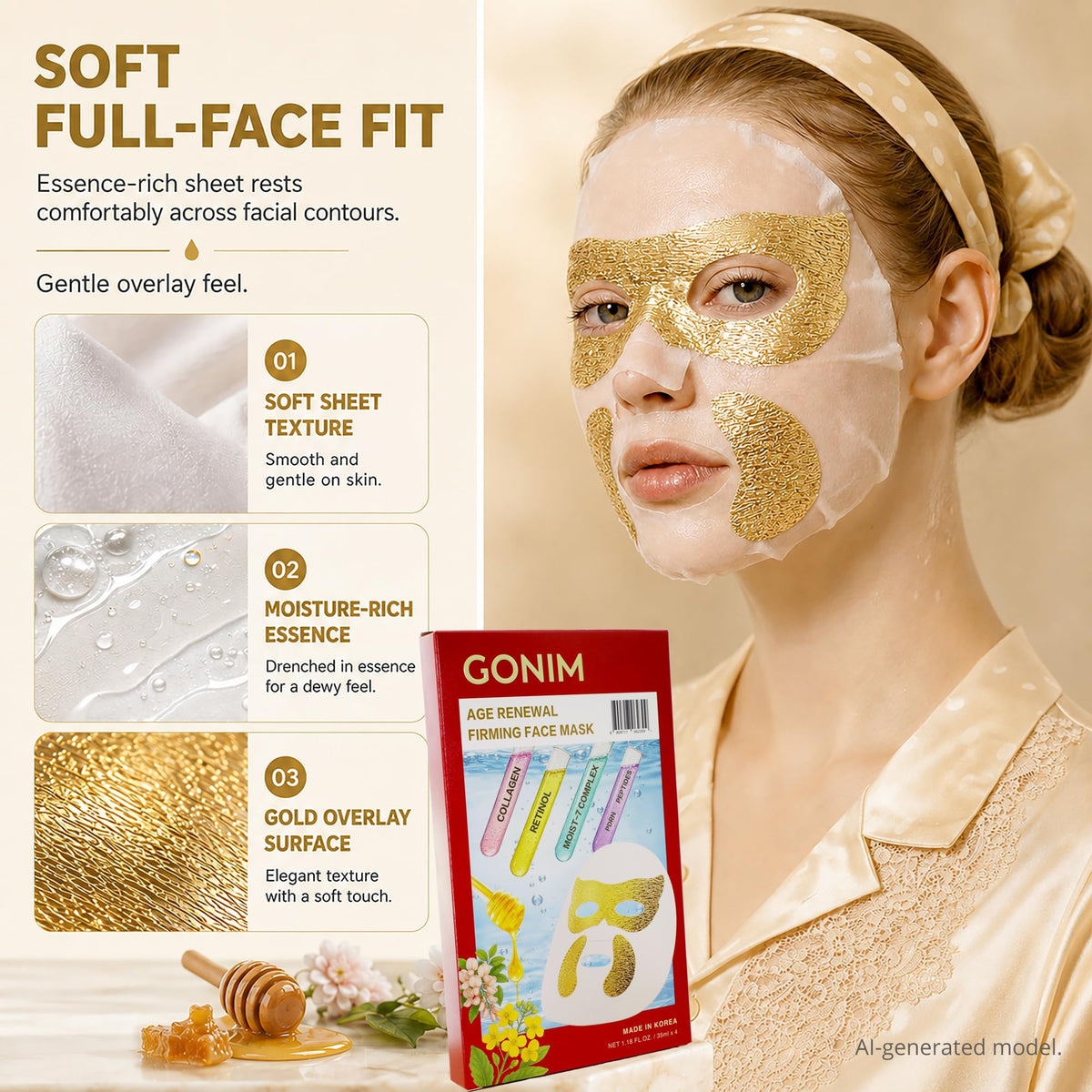 Korean Collagen Face Mask with PDRN Anti Aging Firming - GONIM Official Imagery - 6