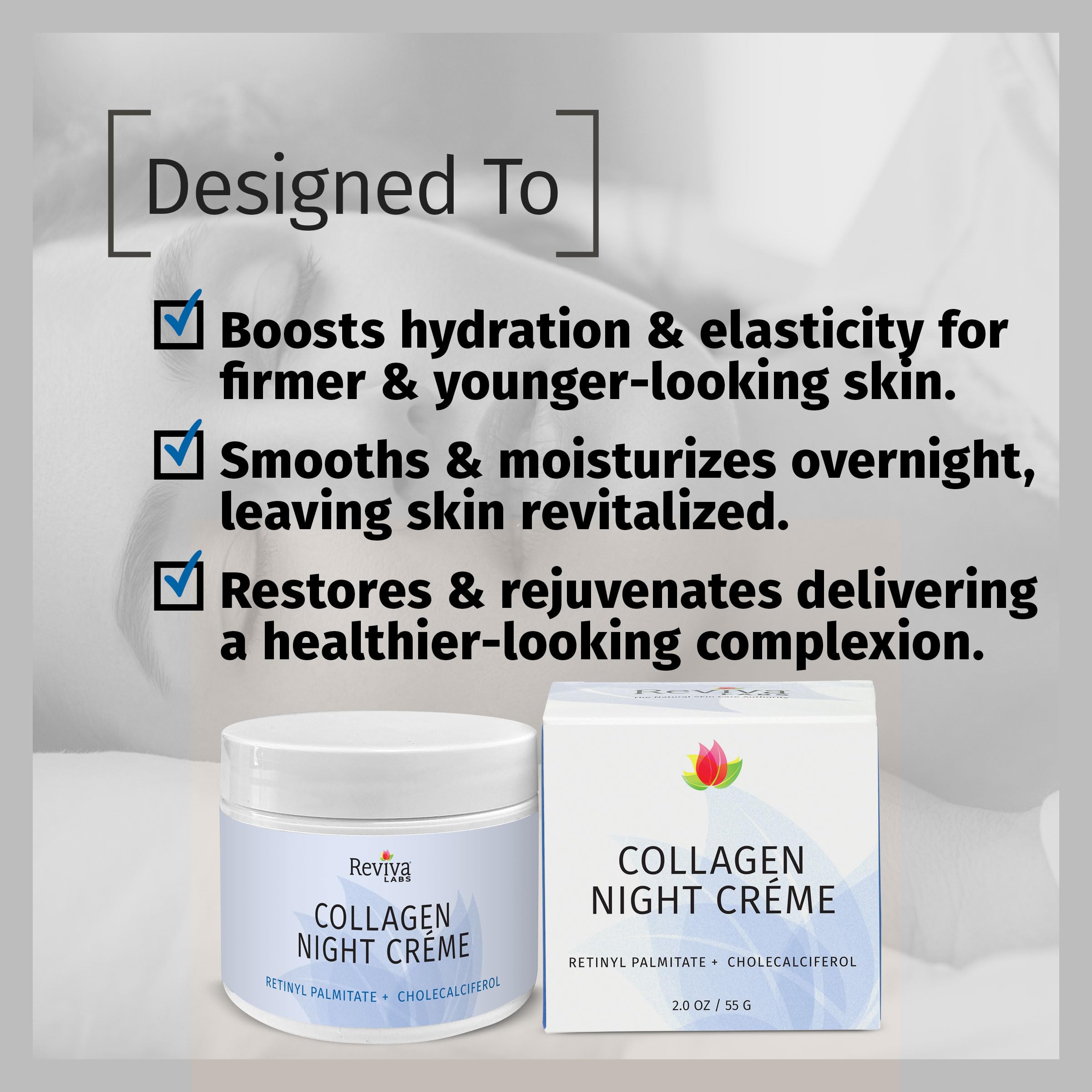 Collagen Night Cream, Hydrating Face Moisturizer for Women, 2 oz
