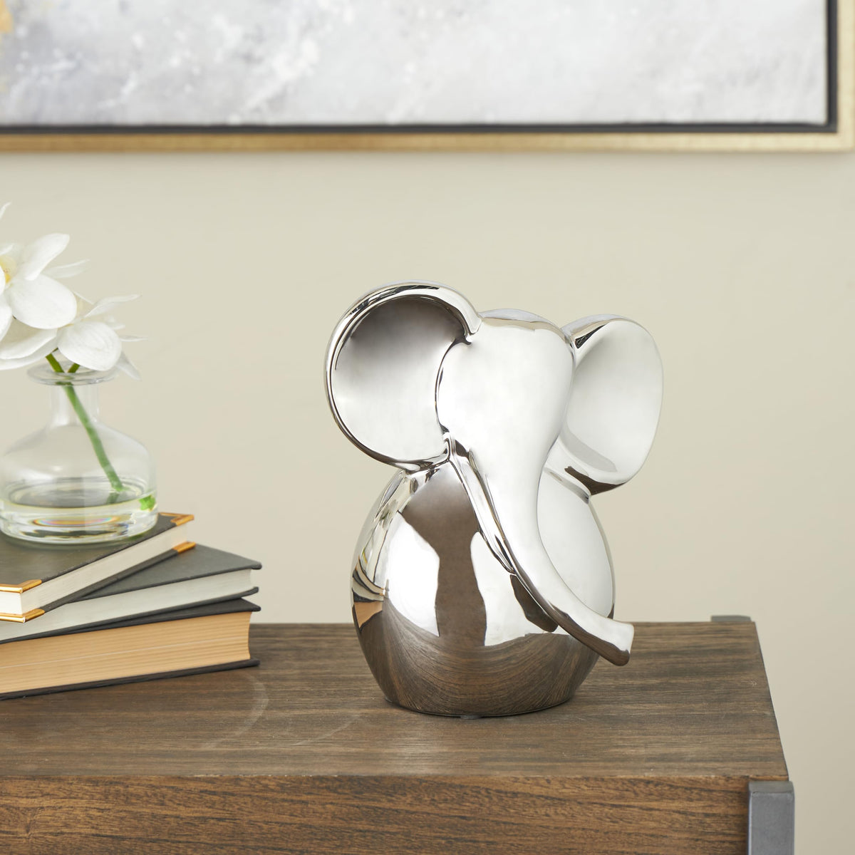 Deco 79 Ceramic Elephant Decorative Sculpture Glossy Home - Premium Selection Official Imagery - 3