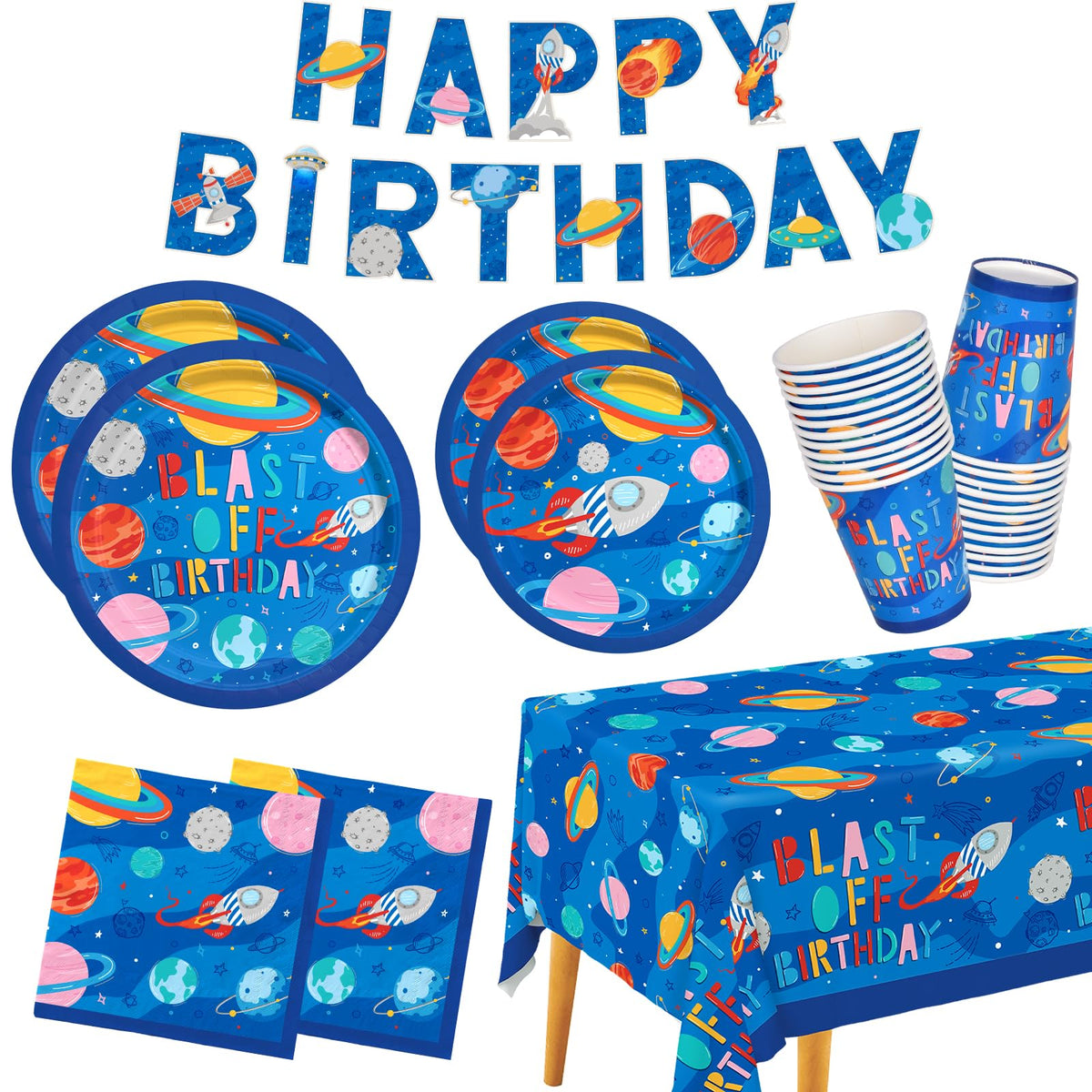 Happy Birthday Party Supplies Set for 25 Kit with Cake - Gatherfun Official Imagery - 8