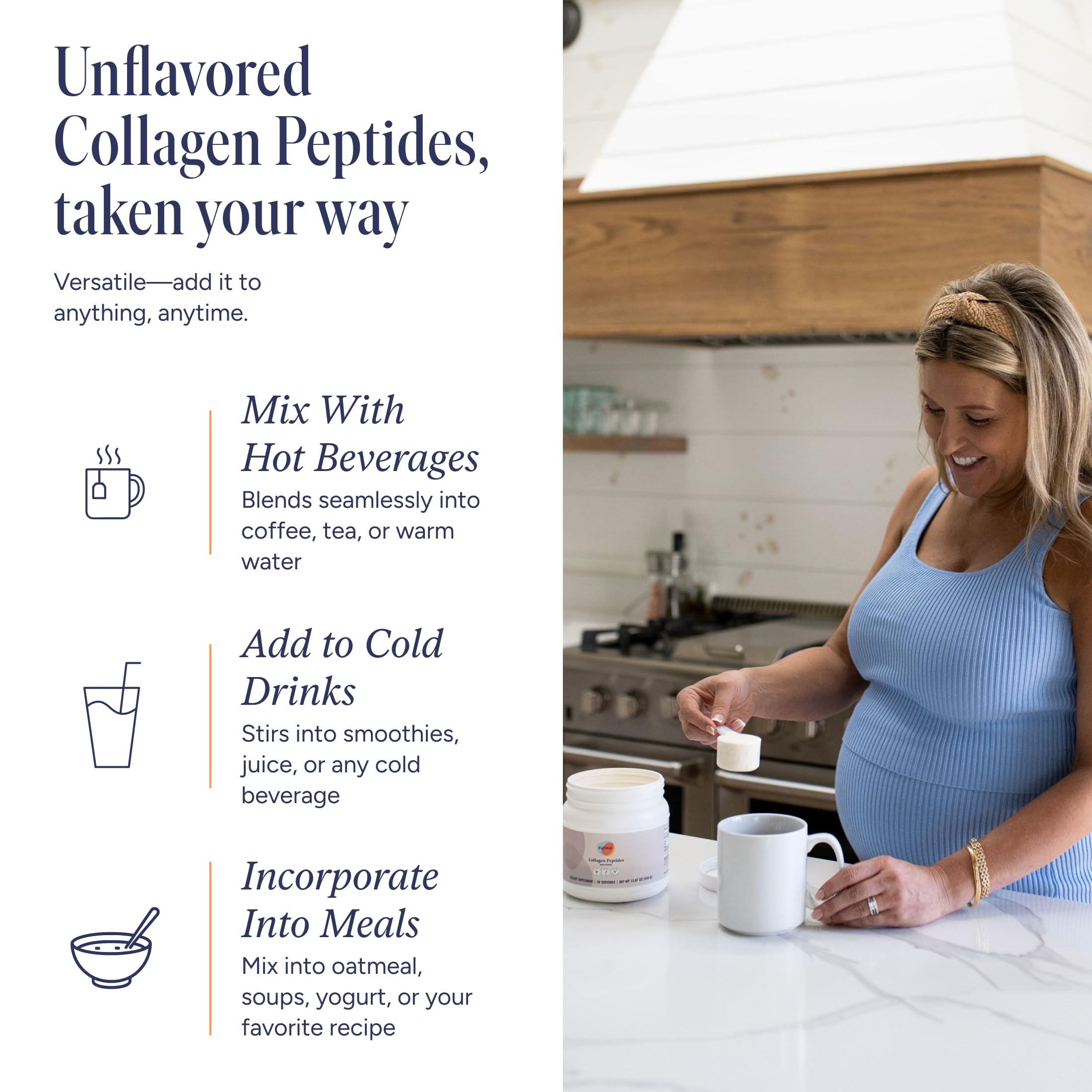 FullWell Unflavored Collagen Peptides Powder 15 87 oz - FullWell Official Imagery - 8