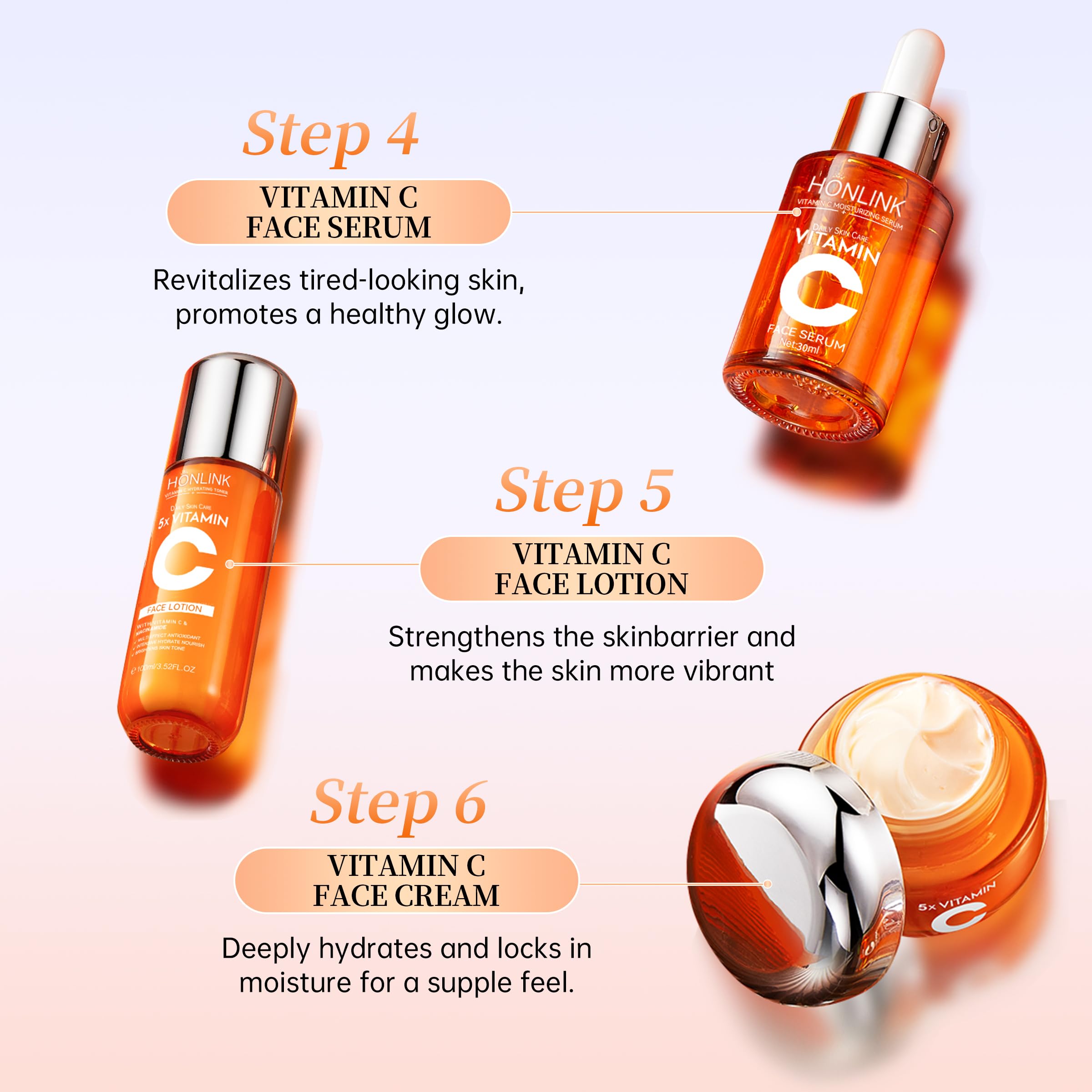 2 Box Glown 6-Piece Hydrating Skincare Set with Vitamin C & Niacinamid - View 9