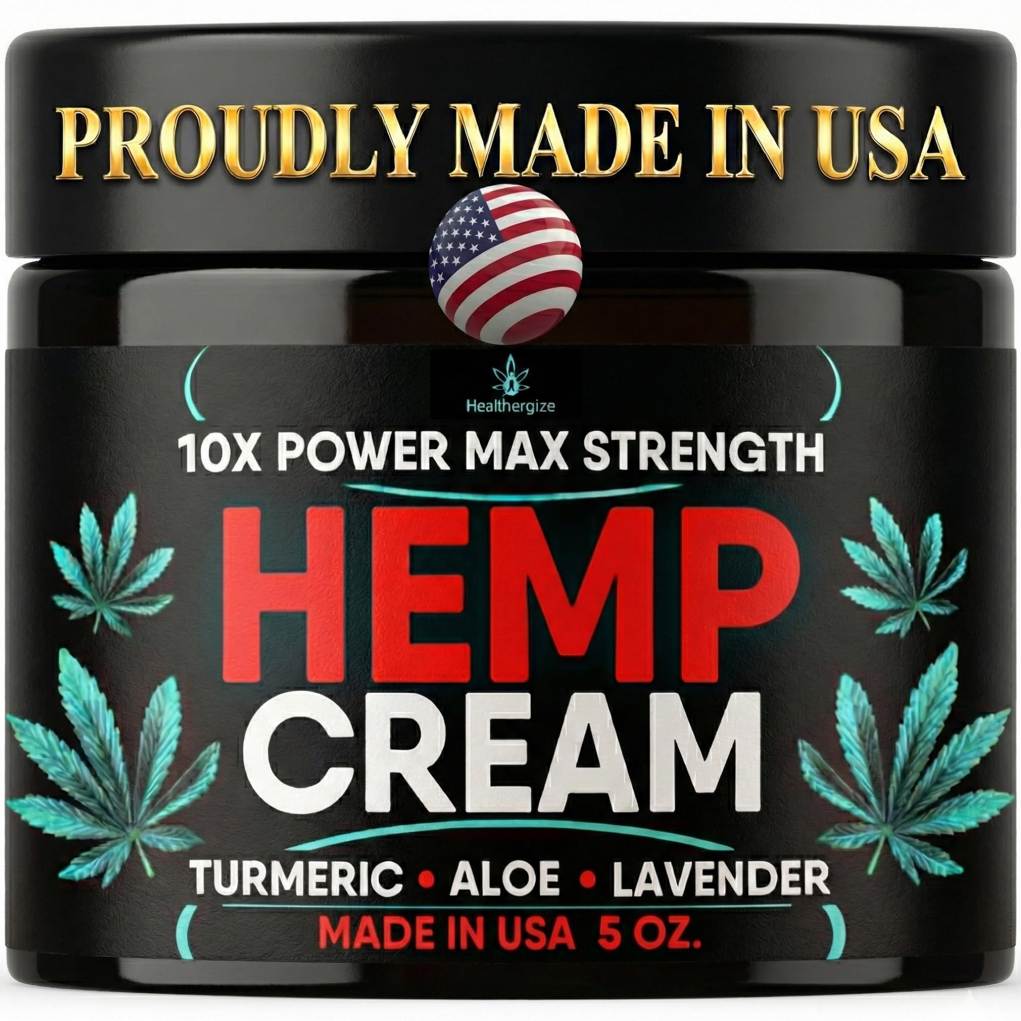 Healthergize Maximum Strength Hemp Cream with Turmeric & Aloe