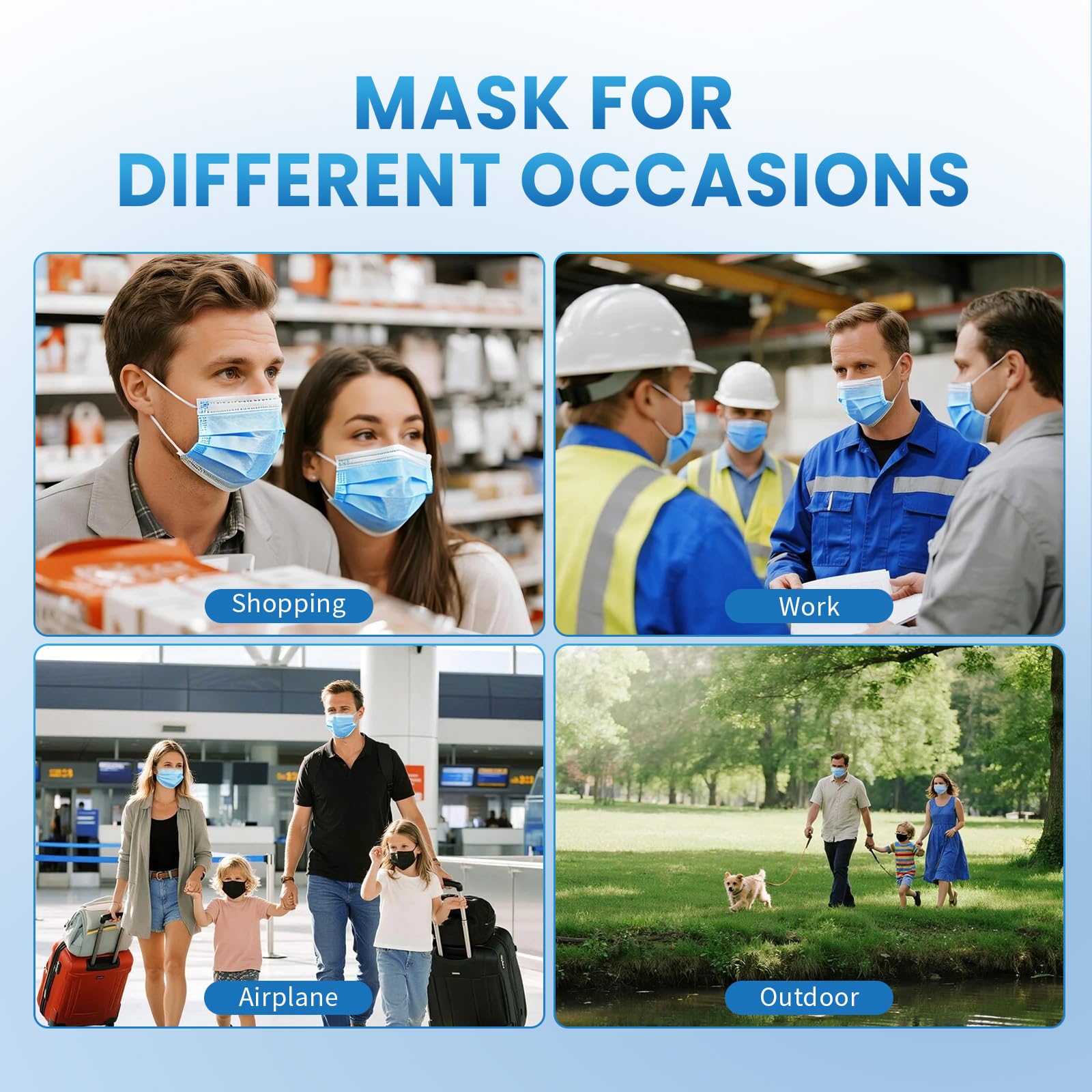 Borje Blue Disposable Face Mask 100 Pcs Blue Face Masks 3 Ply Pro - Borje Official Product View 8