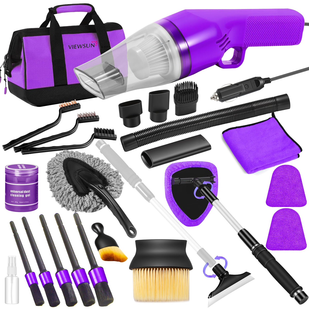 20PCS Car Cleaning Kit Car Interior Detailing Kit with - Viewsun Official Imagery - 1