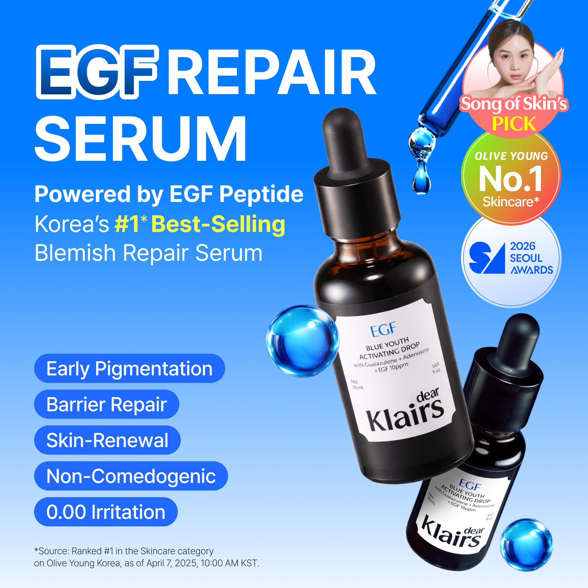 DearKlairs EGF Serum - Blue Youth Activating Drop & 1.69 Fl Oz - DearKlairs Official Product View 3