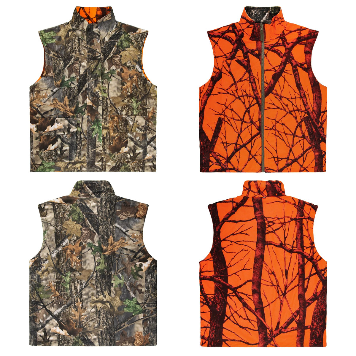 Reversible Camo Orange Hunting Vest Big Game Vest Jacket M - GUGULUZA Official Imagery - 5