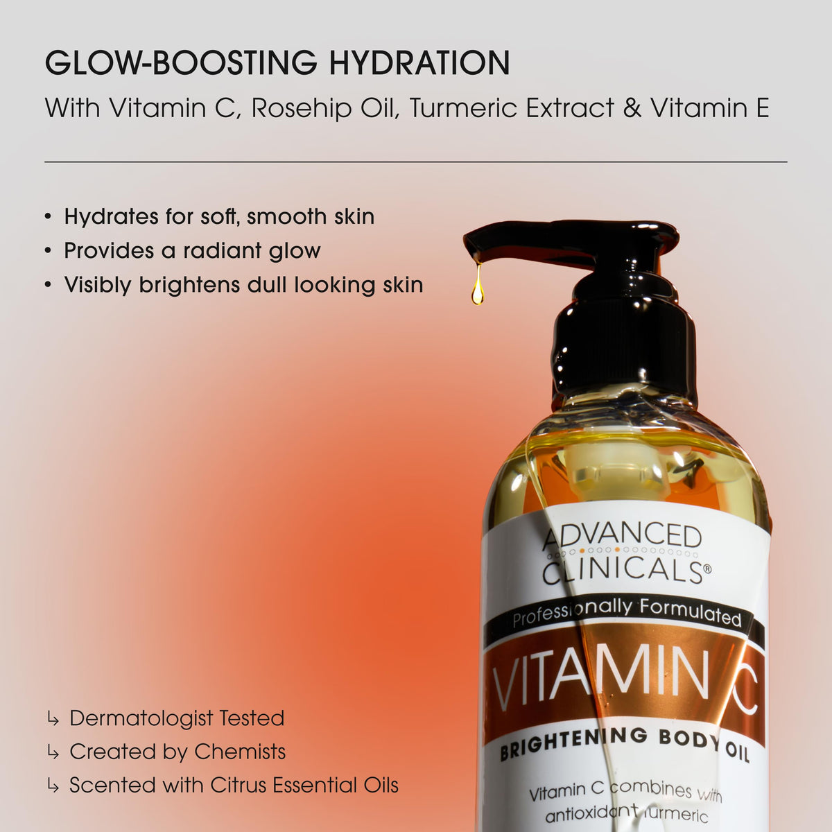 Advanced Clinicals Vitamin C Brightening Body Oil For Women - Advanced Clinicals Official Imagery - 3