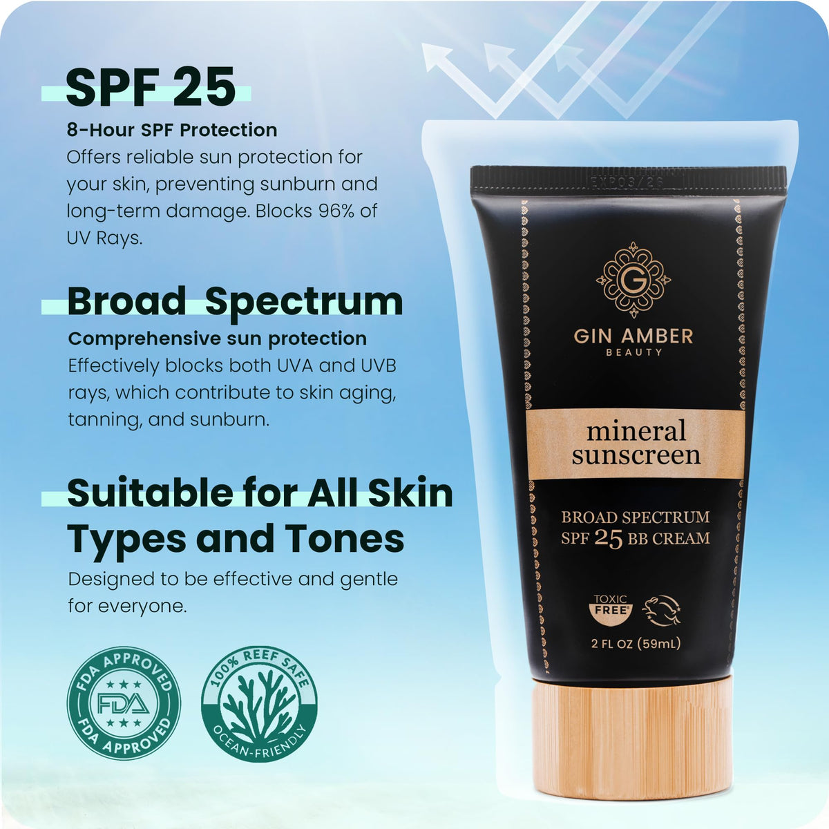 Gin Amber Beauty Mineral Tinted SPF 25 - Gin Amber Beauty LLC Official Imagery - 5