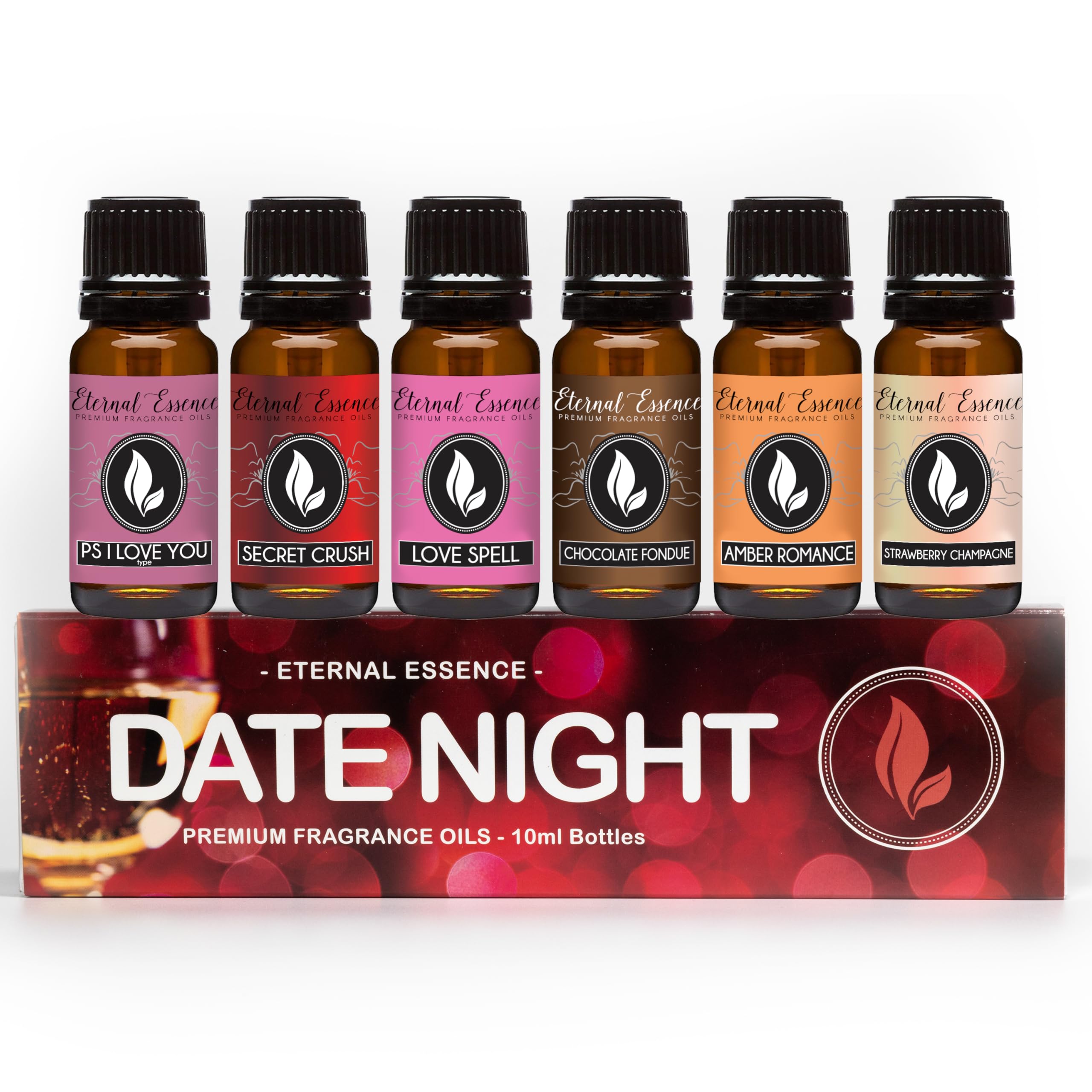 Eternal Essence Oils Date Night Set of 6 Premium Fragrance Oils - Product Imagery