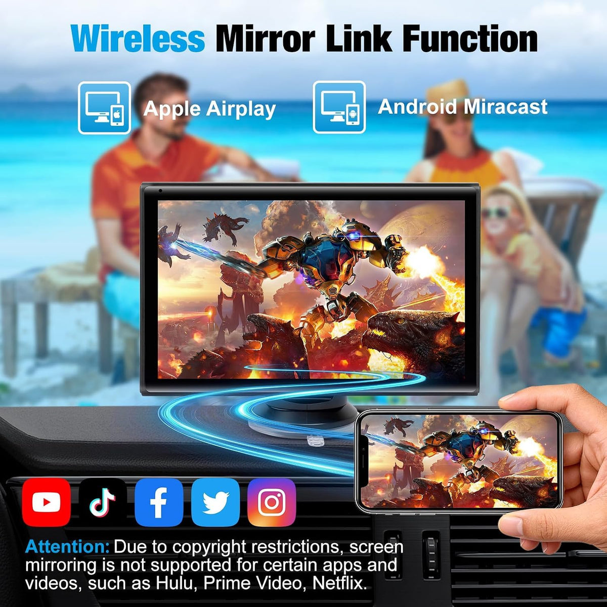 7 inch Carplay Screen for Car - ELJBELG Official Imagery - 7