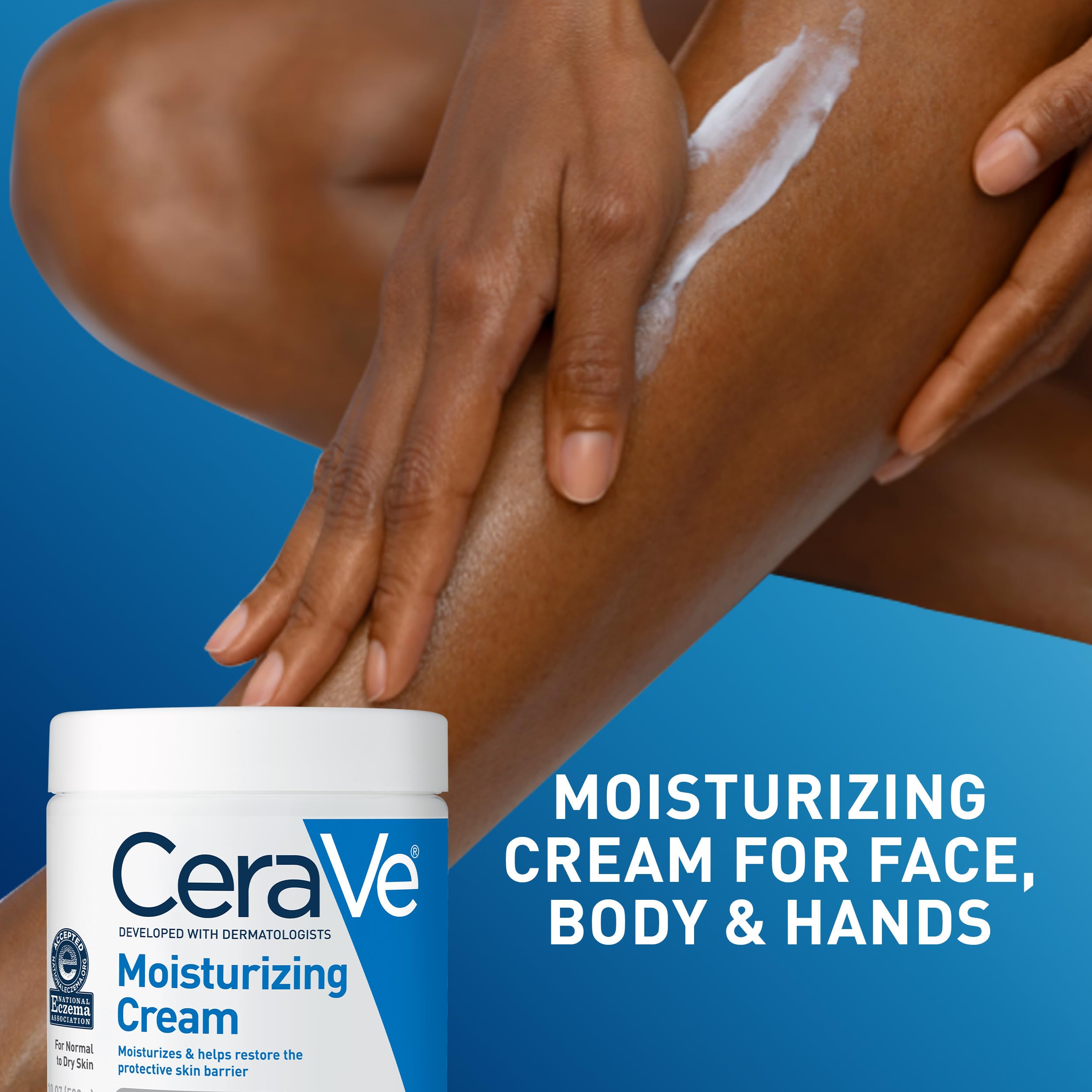 CeraVe Moisturizing Cream, Face & Body Moisturizer for Dry Ski... - CeraVe Official Product View 6