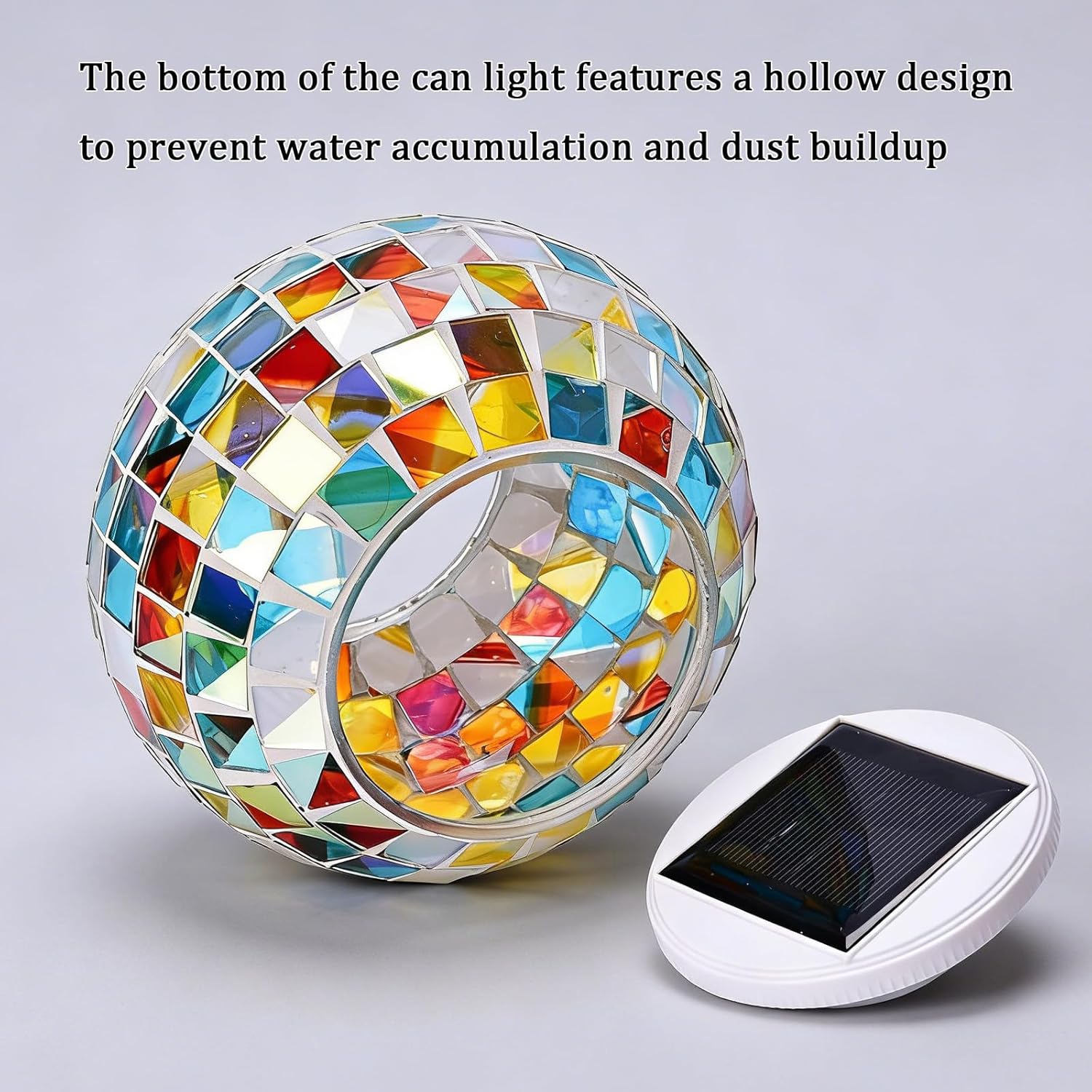 Aukora color-changing solar-powered glass ball garden light and table lamp with vibrant LED illumination.